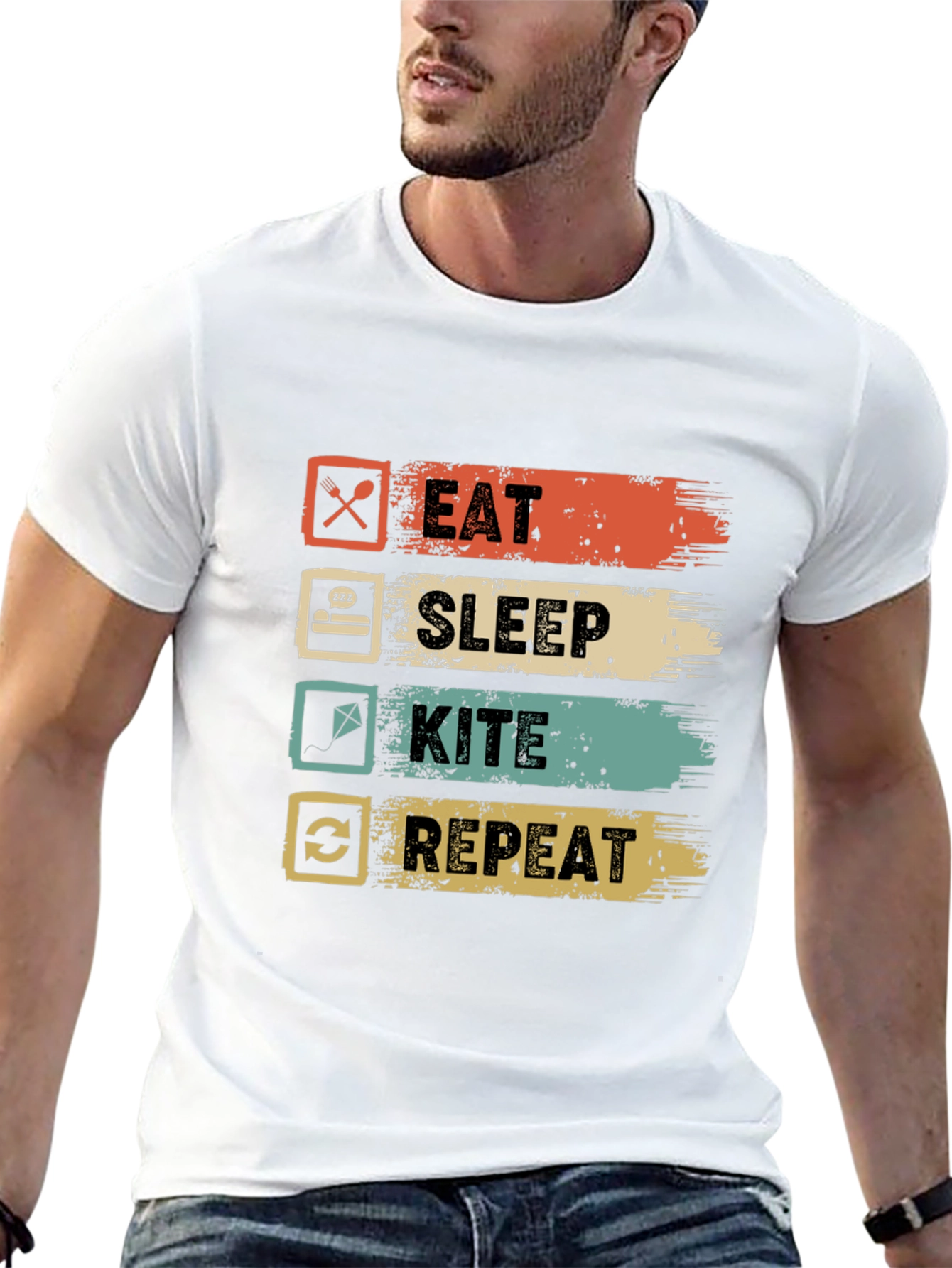 Eat Sleep Kite Repeat Graphic Tee