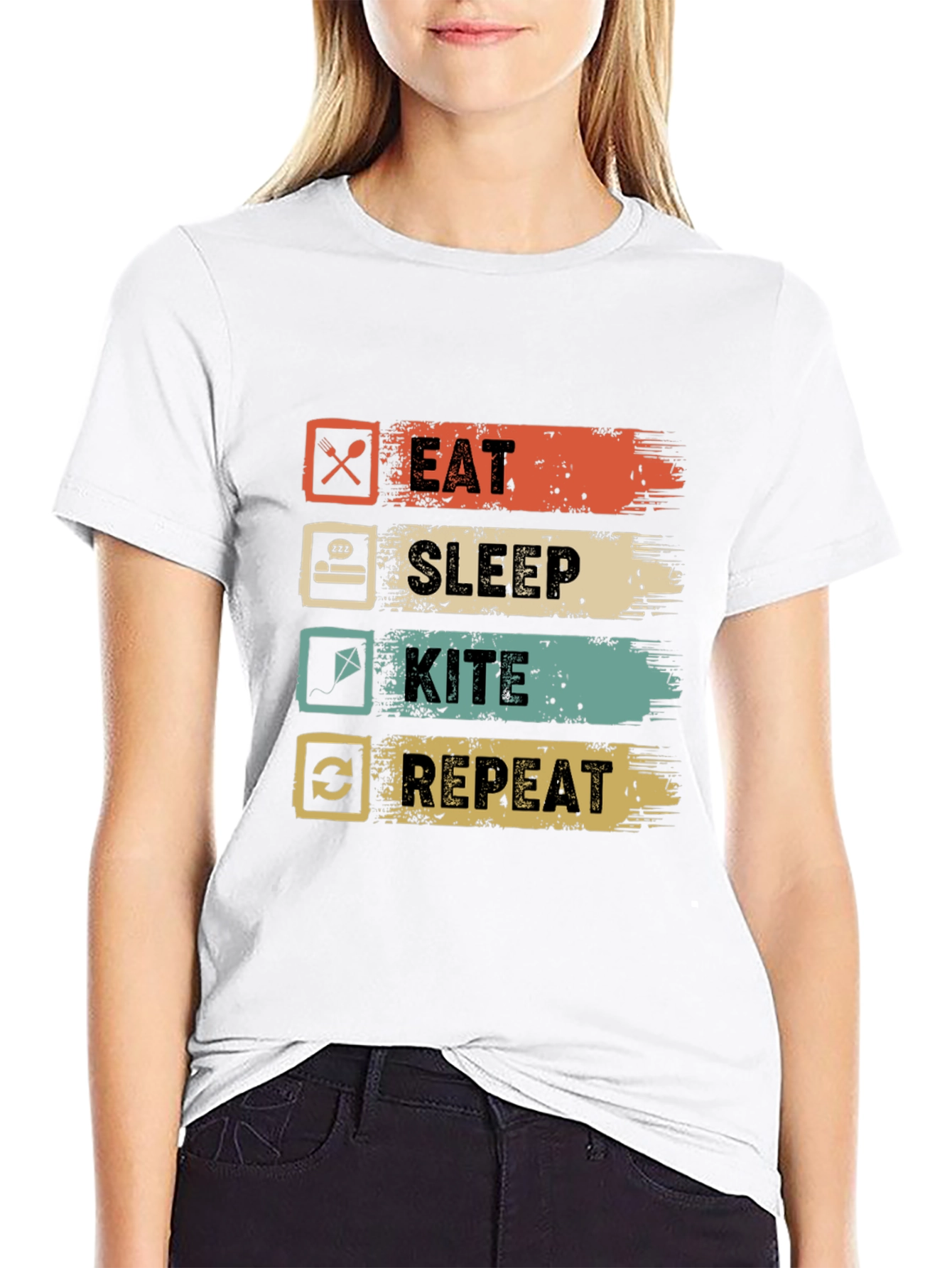 Eat Sleep Kite Repeat Graphic Tee