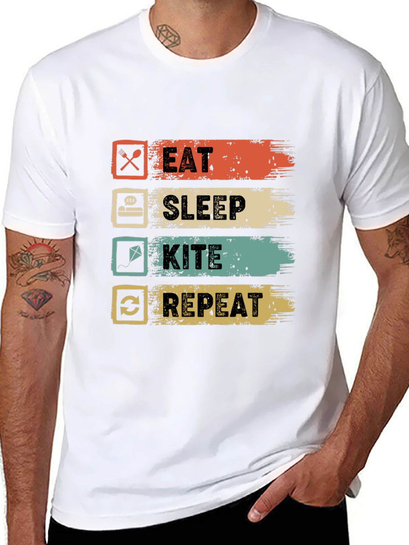 Eat Sleep Kite Repeat Graphic Tee