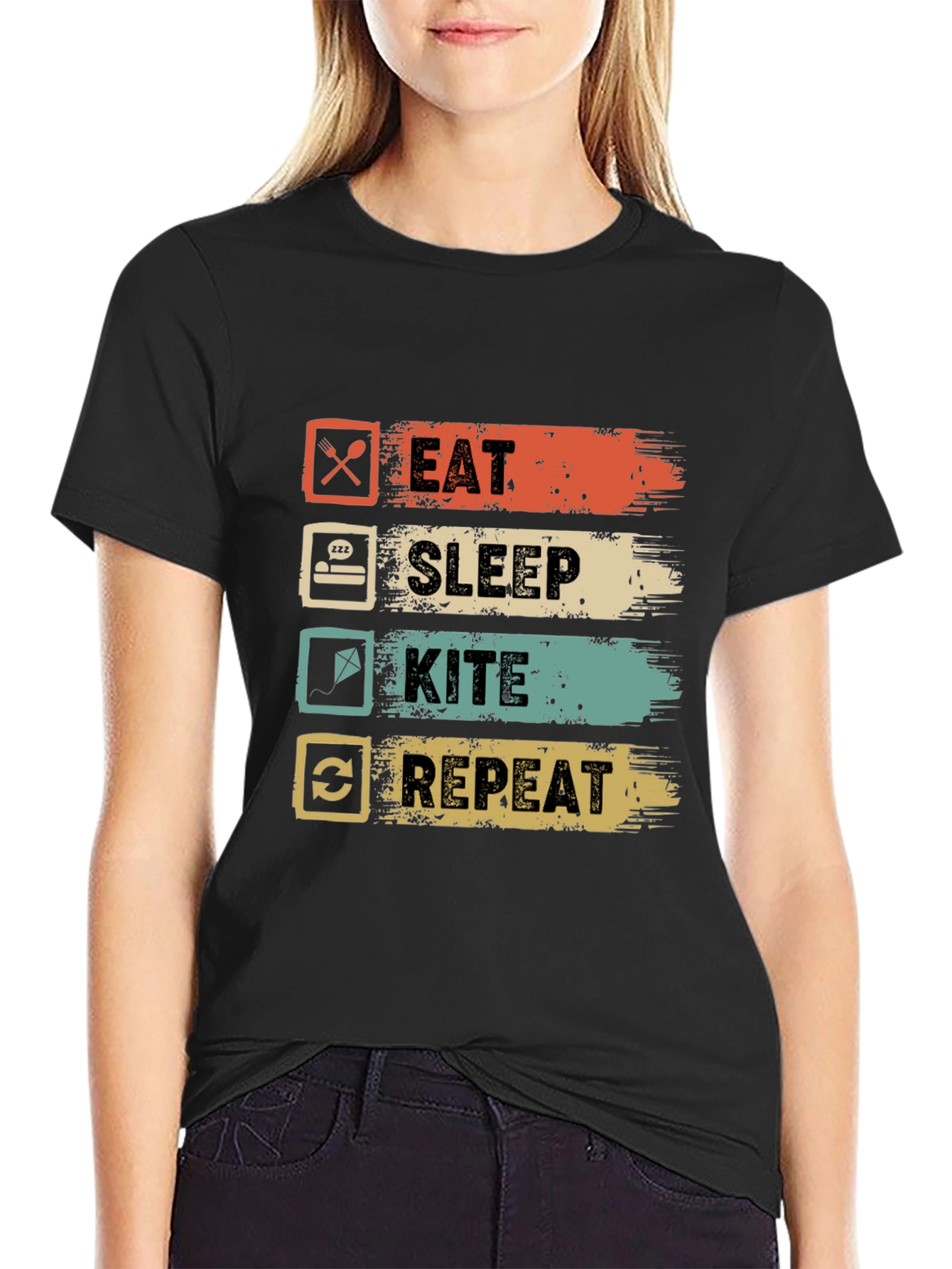 Eat Sleep Kite Repeat Graphic Tee