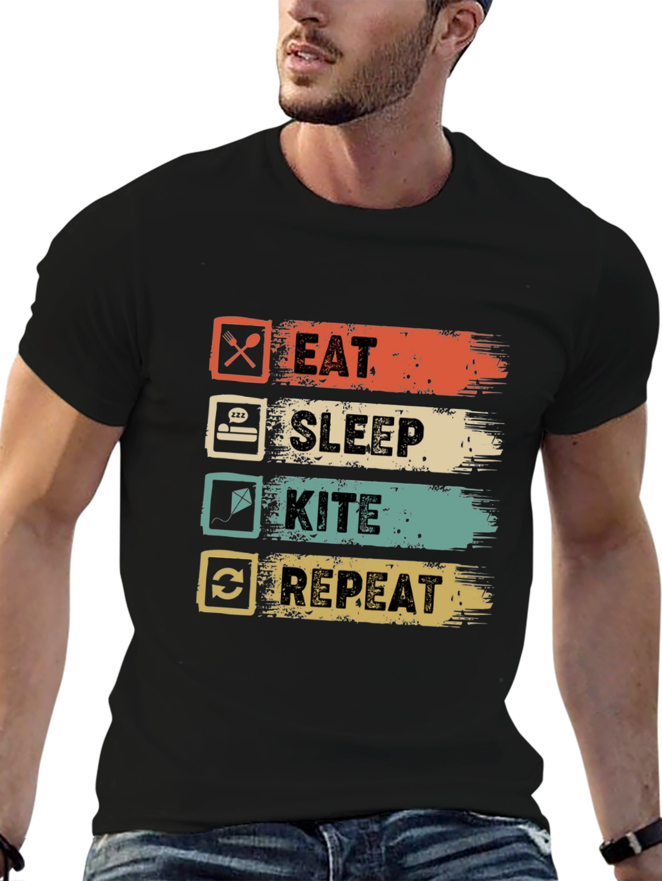 Eat Sleep Kite Repeat Graphic Tee