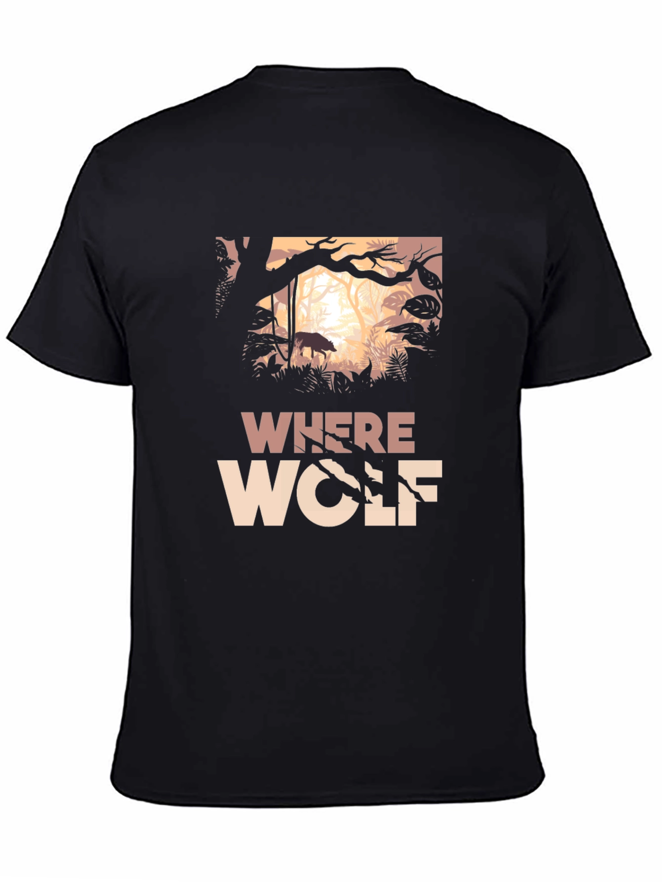 Where Wolf Graphic Print T-Shirt - Black