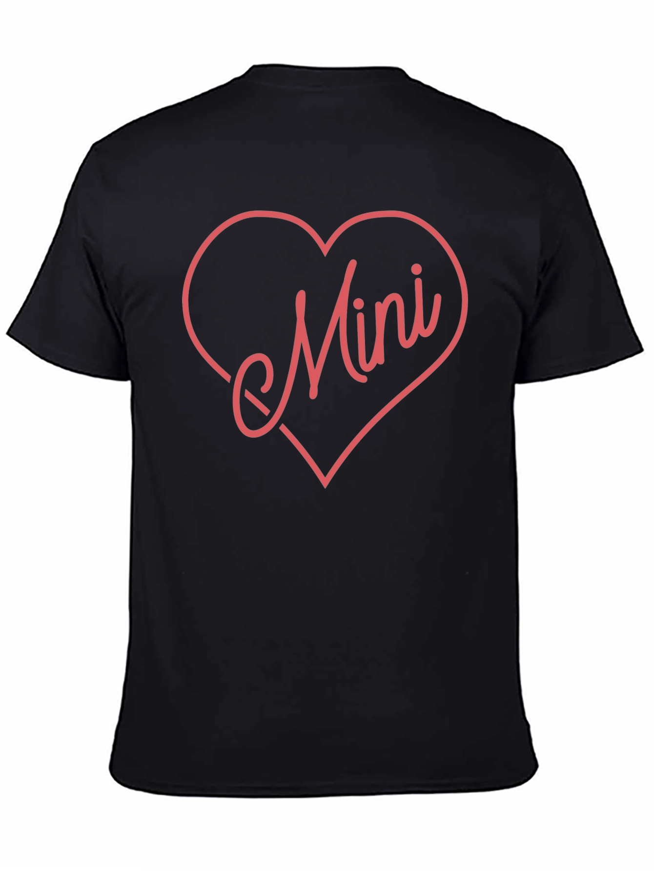 Mini Heart Graphic Tee - Black Cotton Blend Shirt