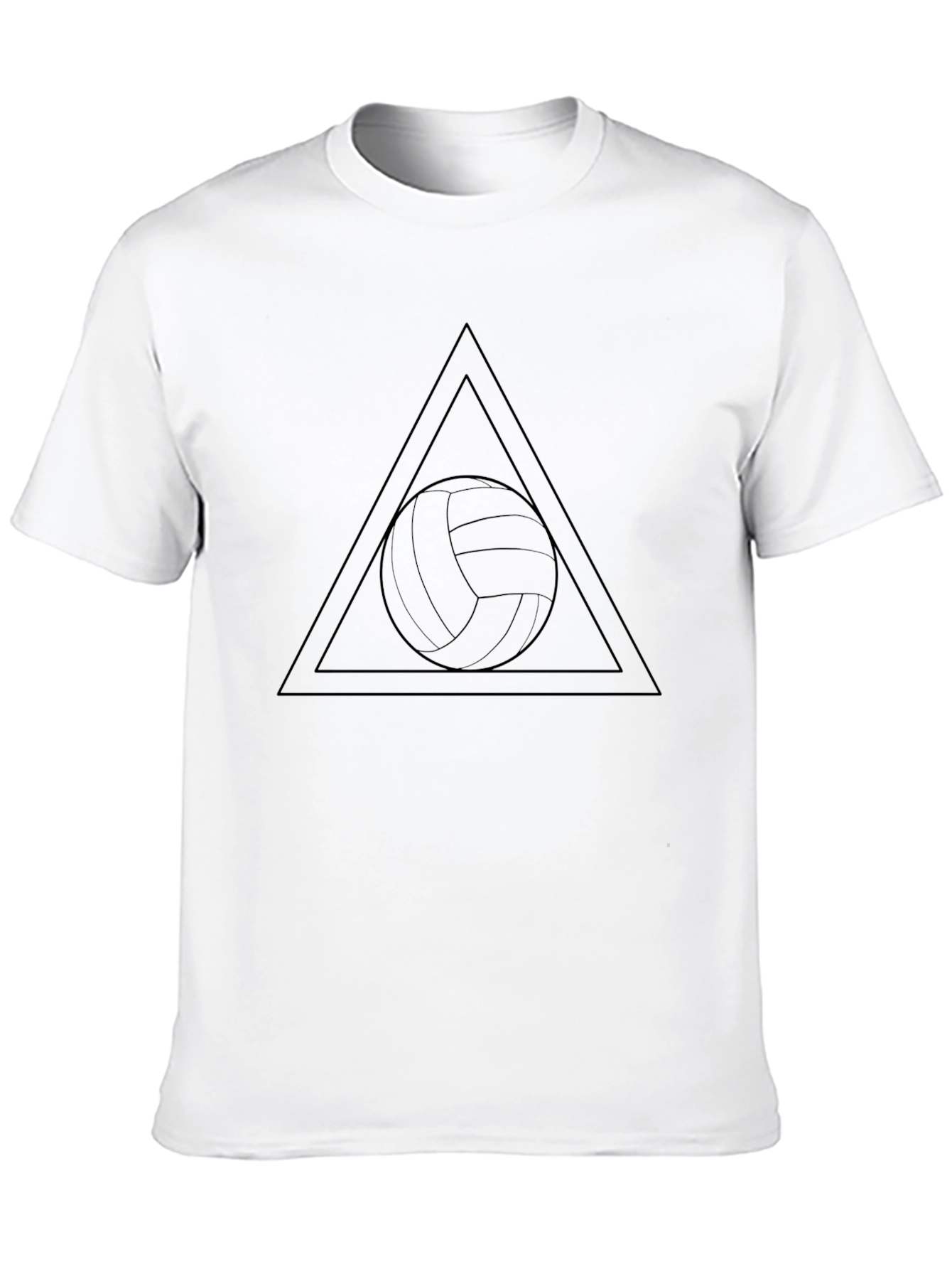 Volleyball Triangle Graphic Tee - Sporty Black T-Shirt