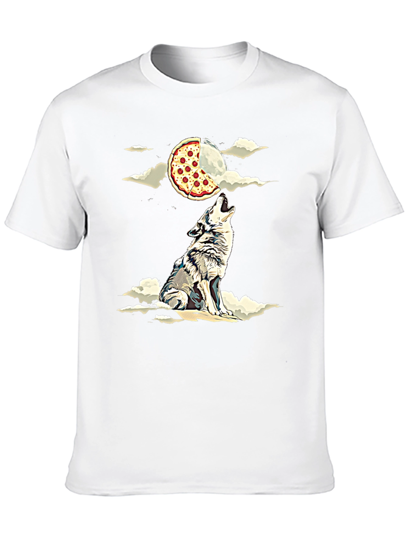 Wolf Howling at Pizza Moon Graphic Tee