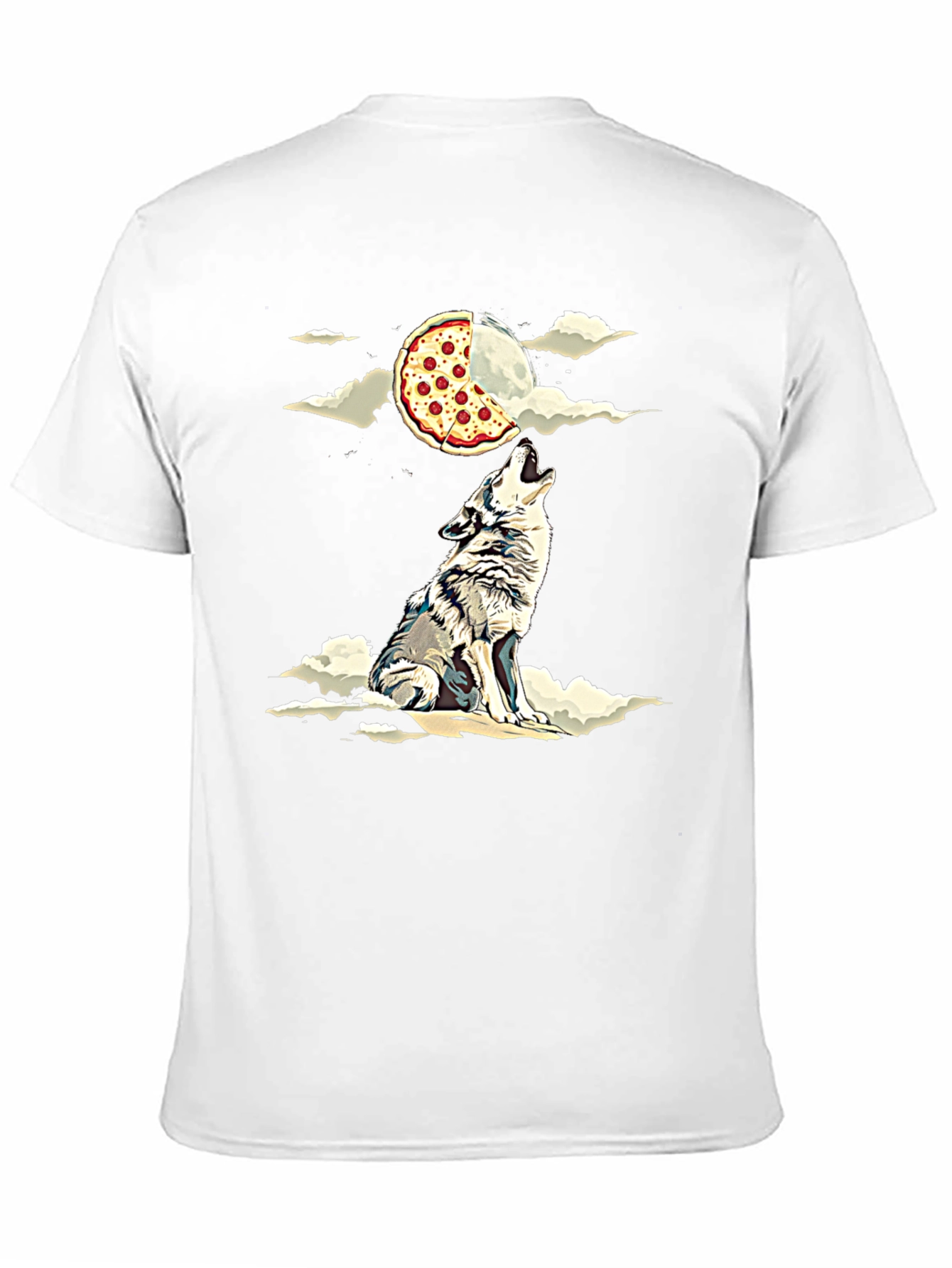 Wolf Howling at Pizza Moon Graphic Tee