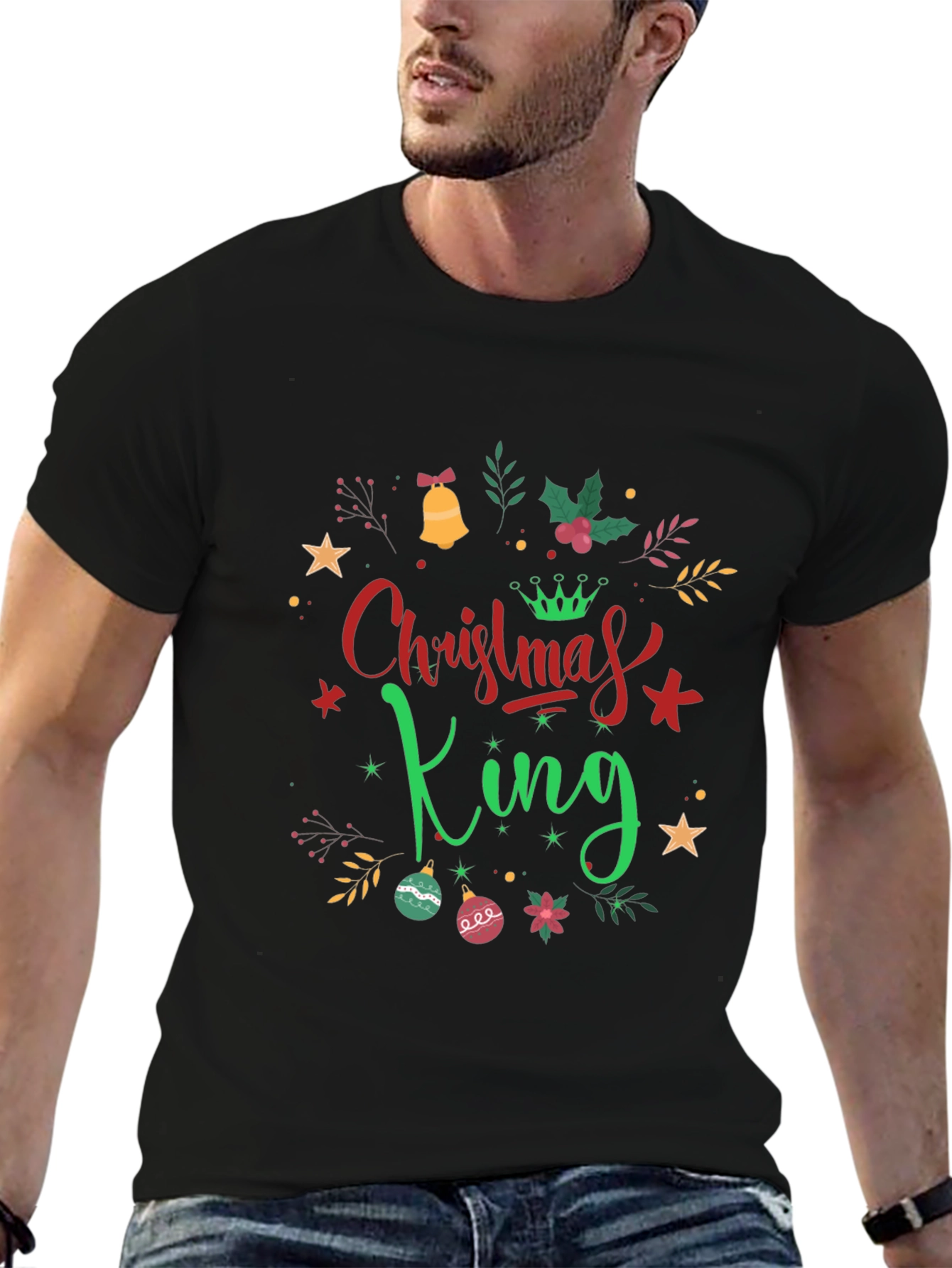 Christmas King Graphic Tee - Holiday Season Apparel