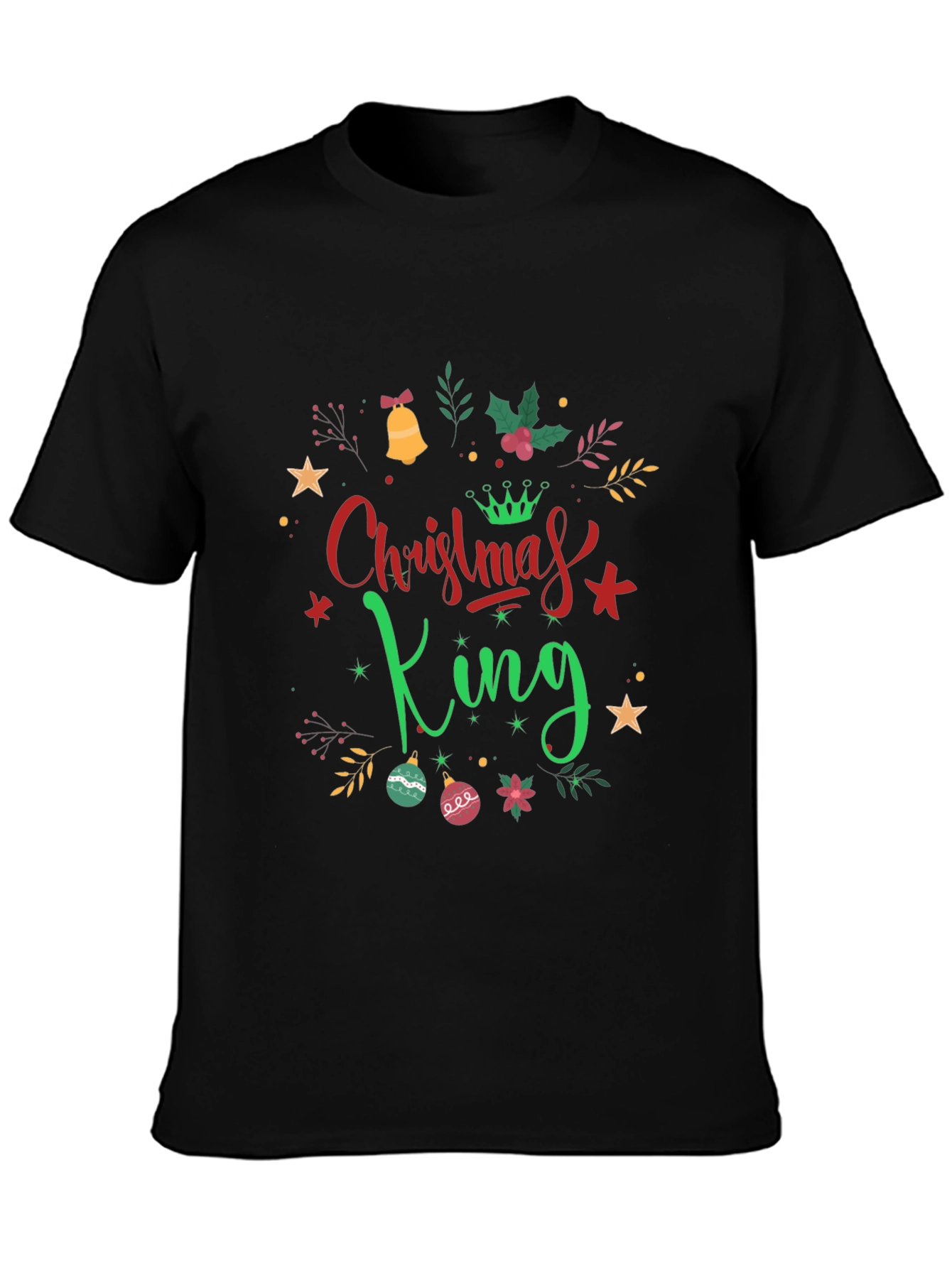 Christmas King Graphic Tee - Holiday Season Apparel