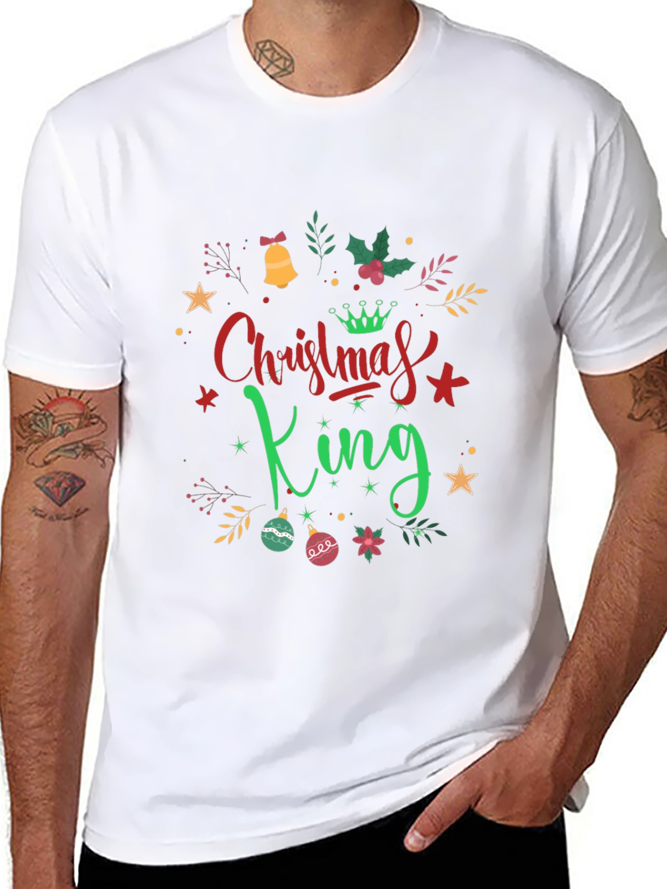 Christmas King Graphic Tee - Holiday Season Apparel