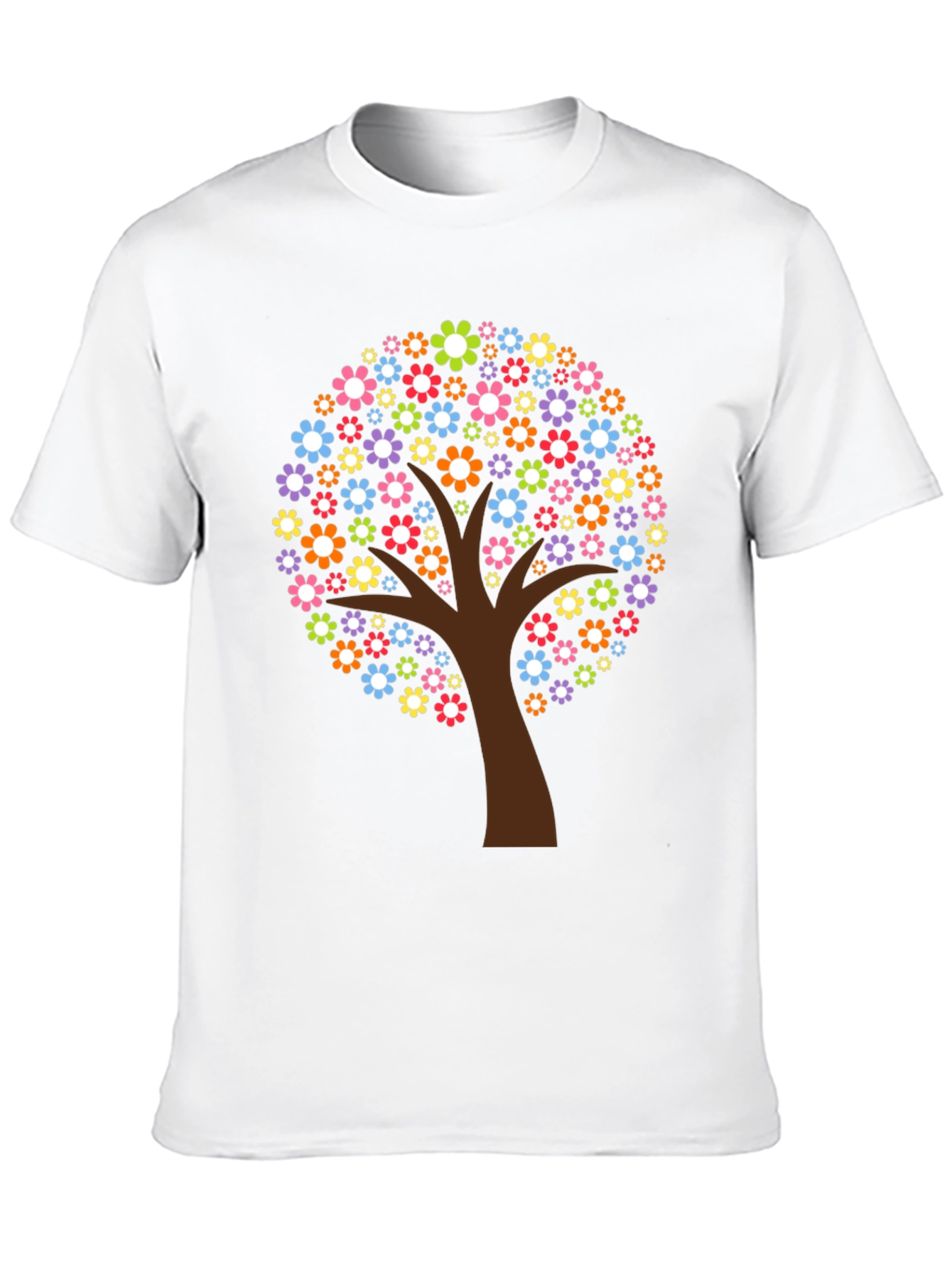 Floral Tree Graphic Print Black T-Shirt