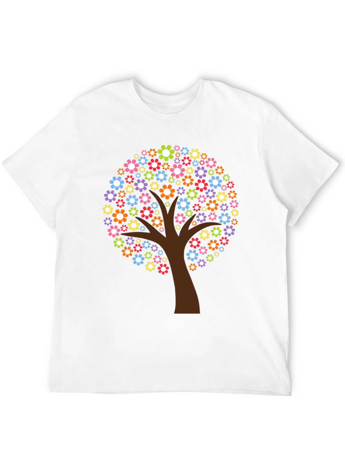 Floral Tree Graphic Print Black T-Shirt