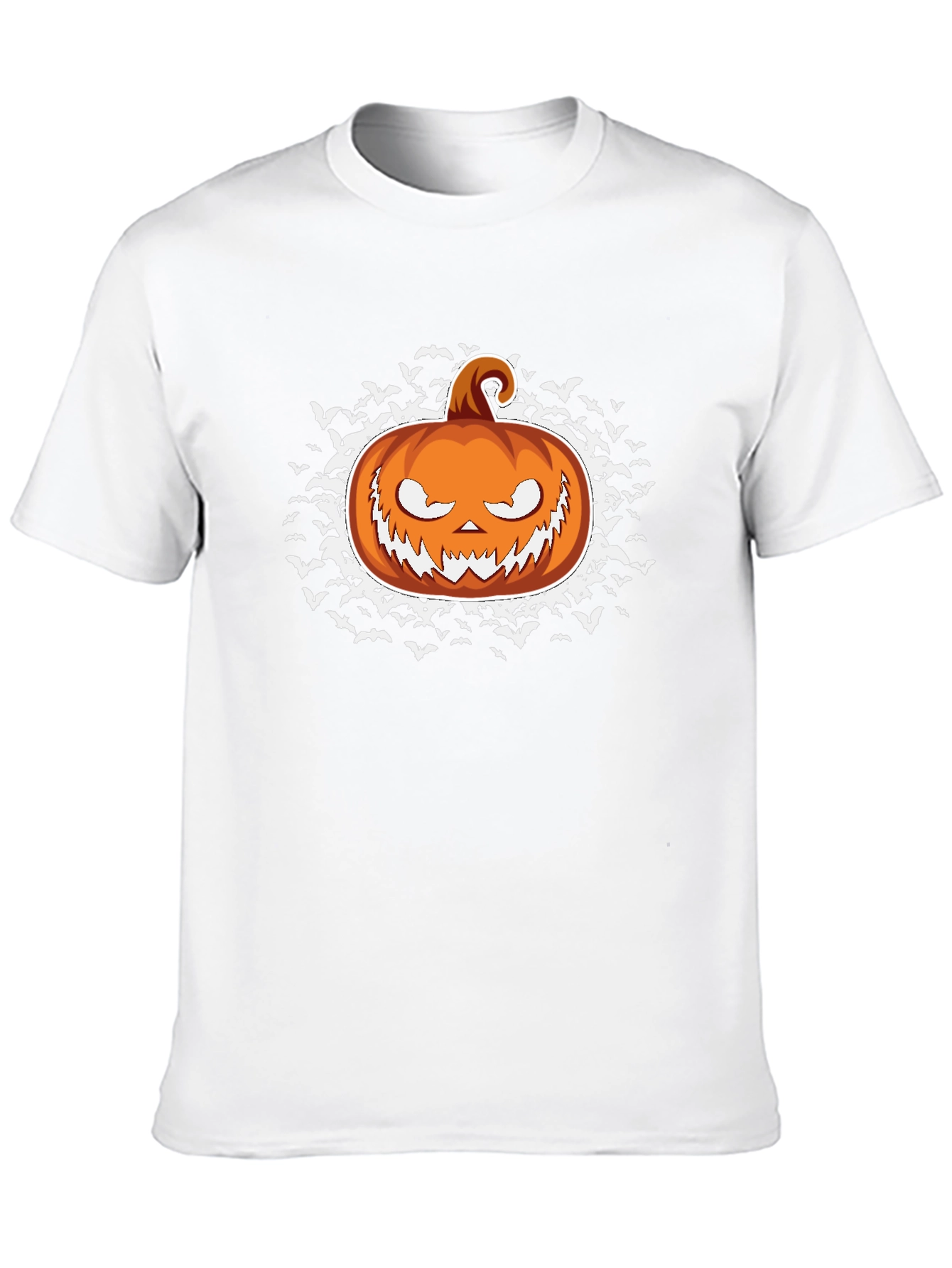 Halloween Pumpkin Bat Graphic Black T-Shirt