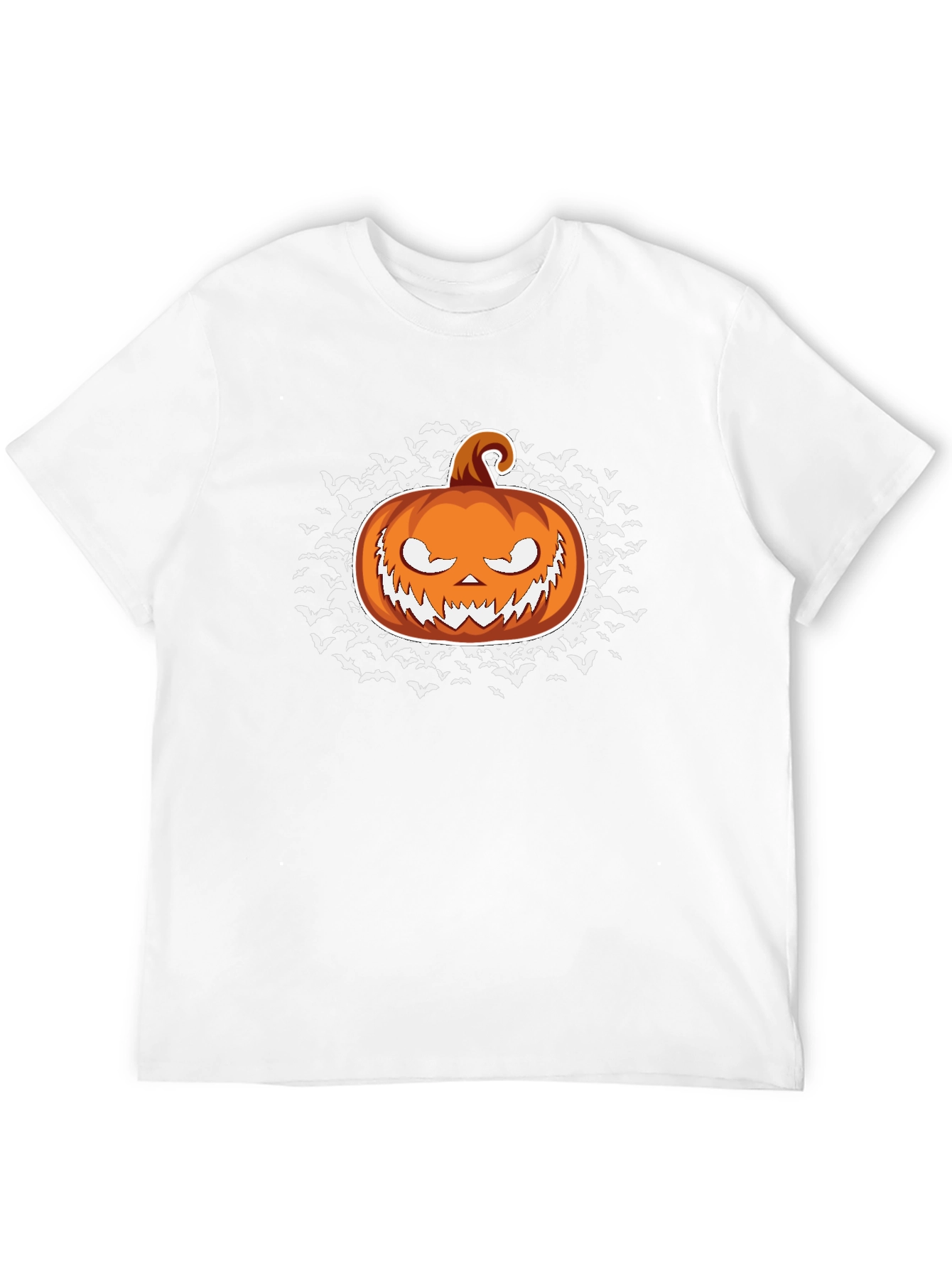 Halloween Pumpkin Bat Graphic Black T-Shirt