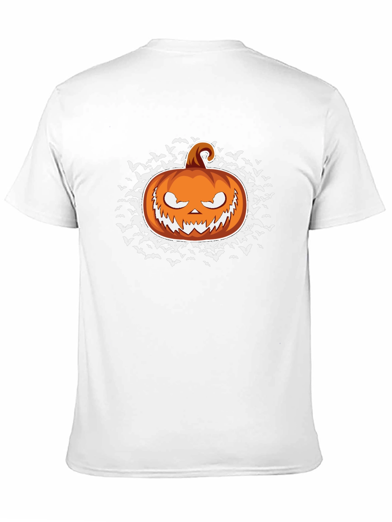 Halloween Pumpkin Bat Graphic Black T-Shirt