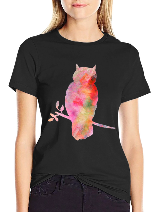 Watercolor Owl Tee - Nature Inspired Graphic T-Shirt