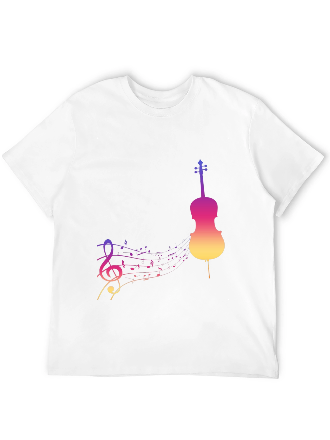 Musical Gradient Violin Graphic Tee - Black