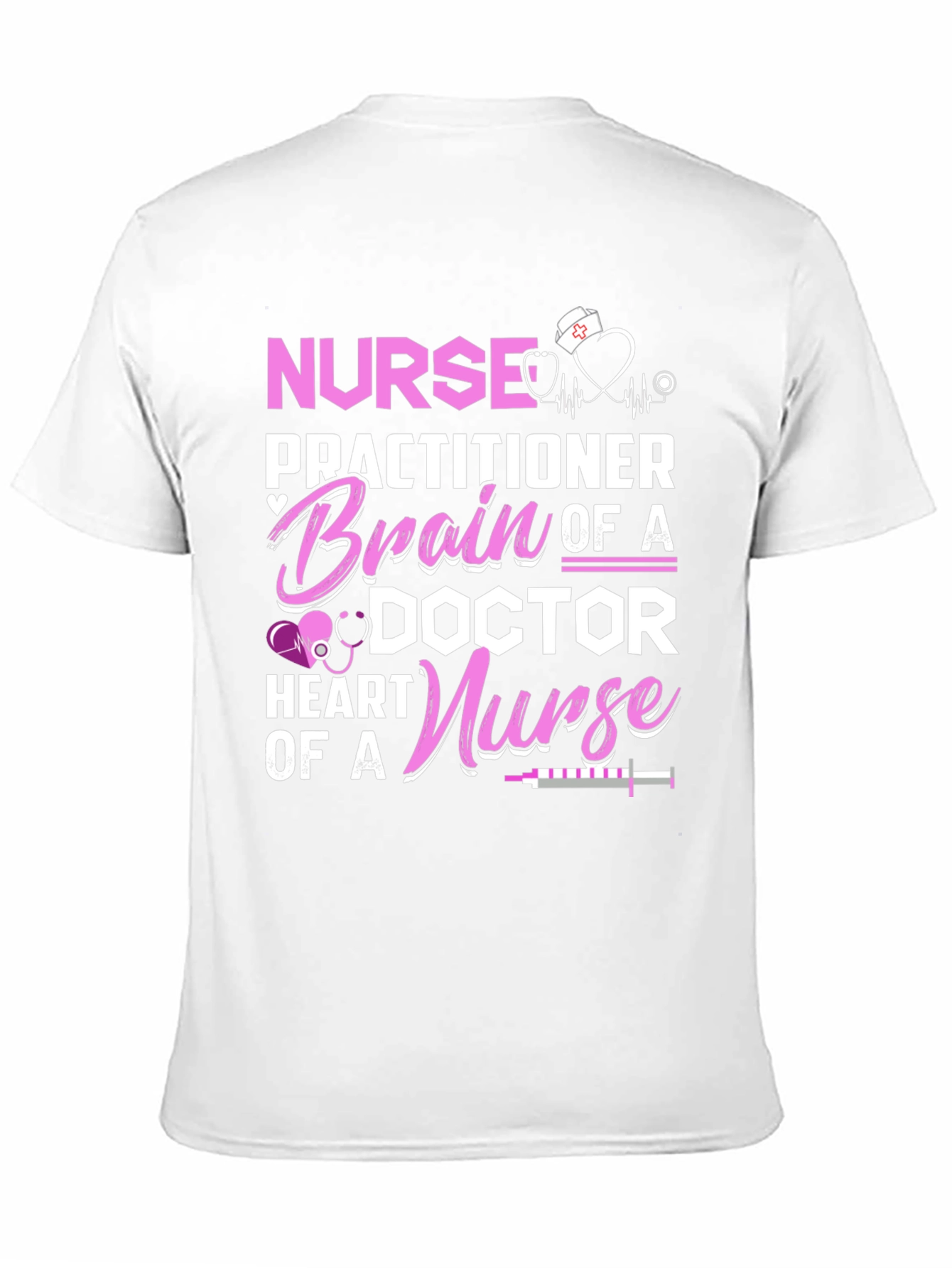 Nurse Practitioner Brain Heart Graphic T-Shirt