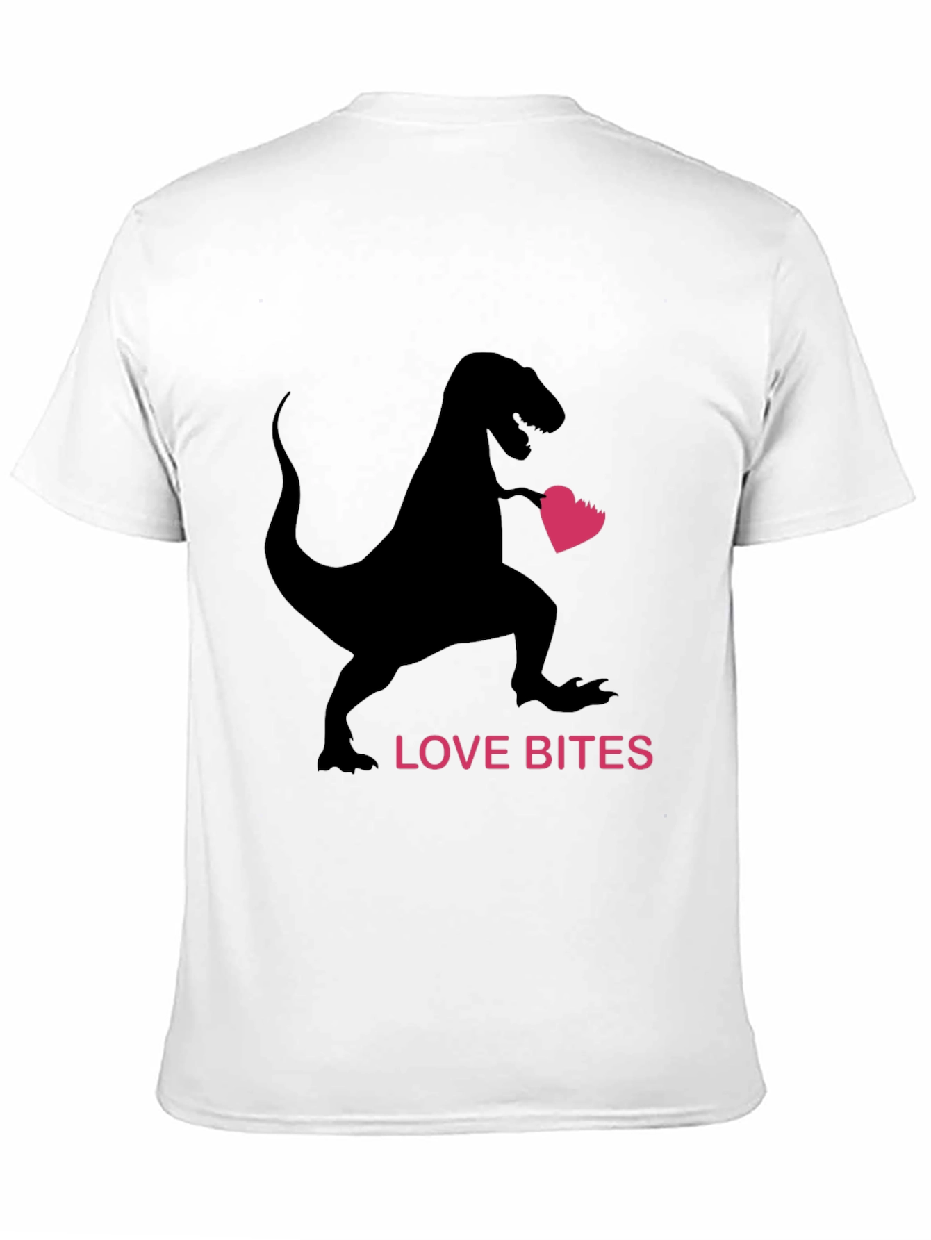 Love Bites Dinosaur Valentines Day Black T-Shirt