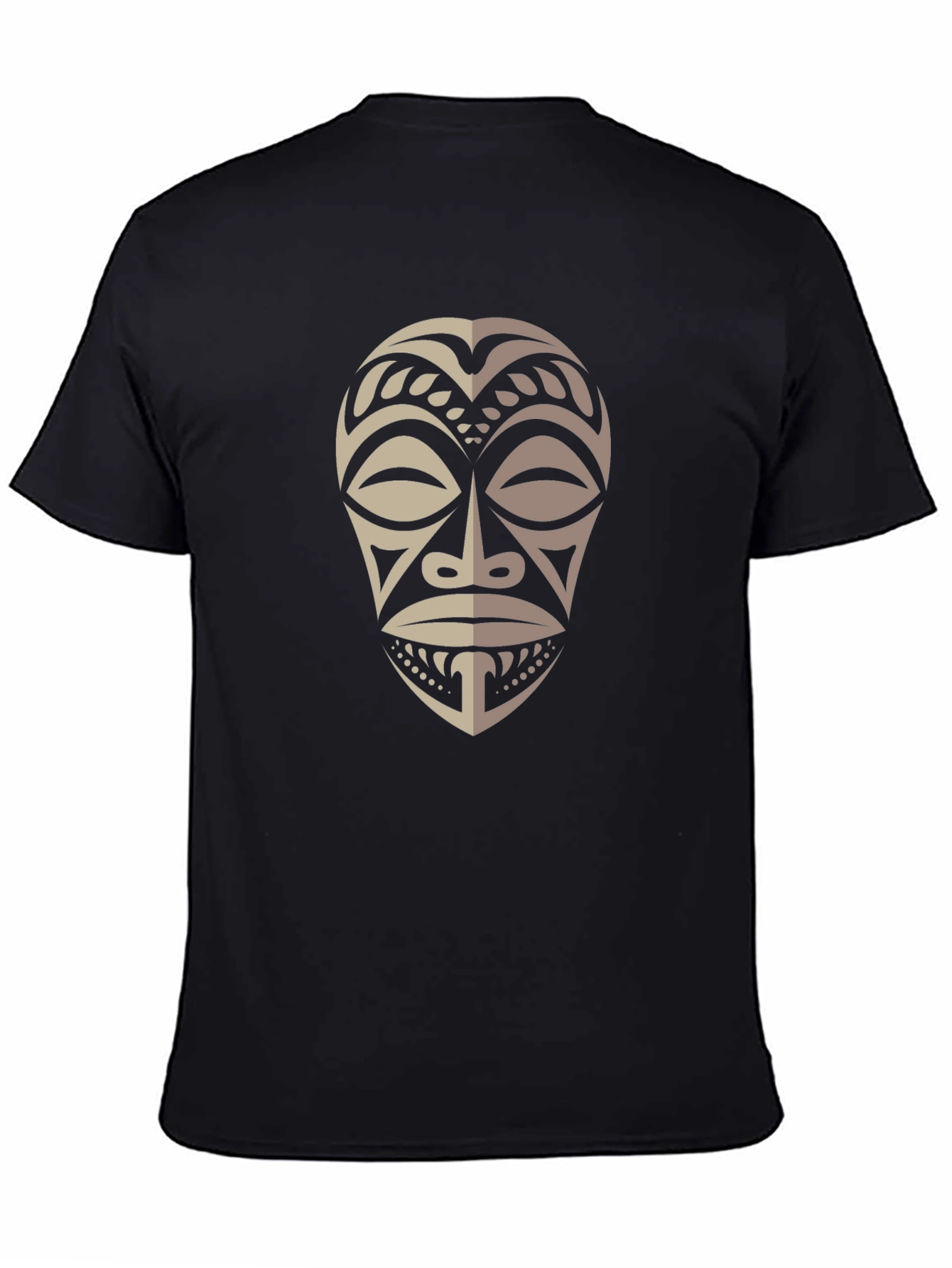 Tribal Mask Graphic Tee - Stylish Mens Black T-Shirt