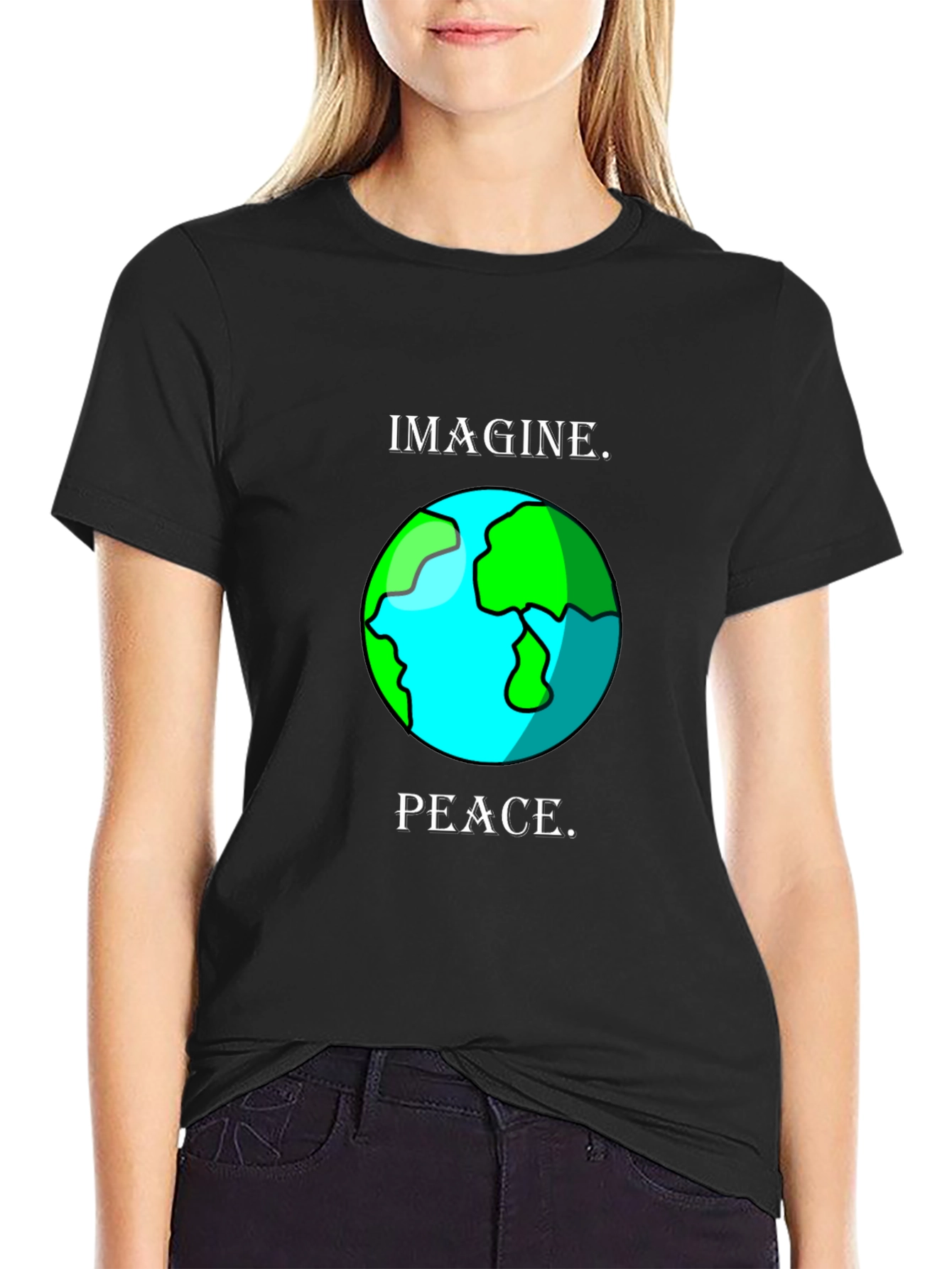 Imagine Peace Earth Graphic T-Shirt