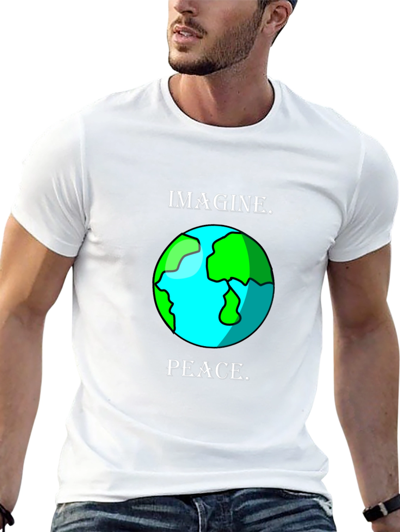 Imagine Peace Earth Graphic T-Shirt
