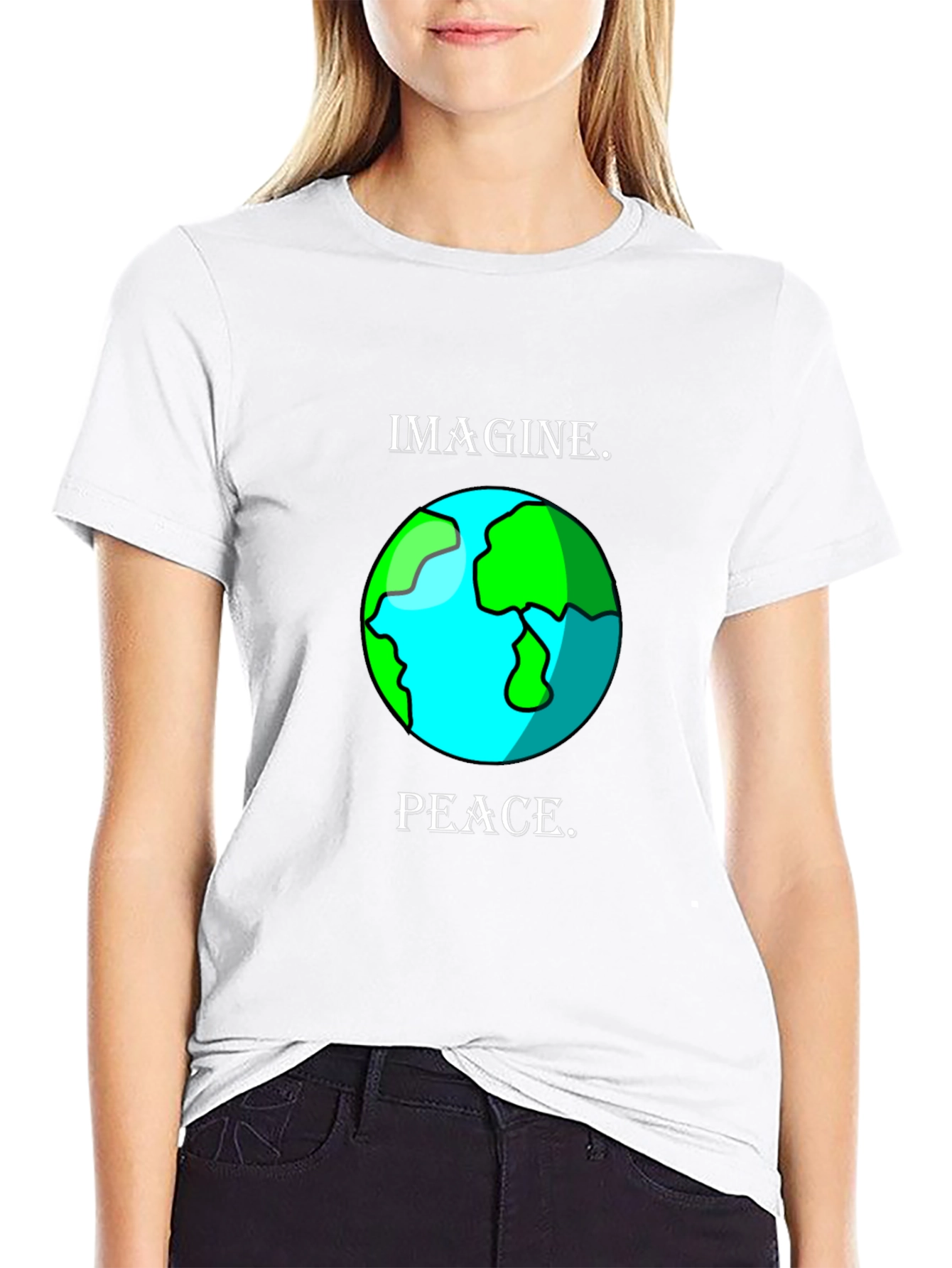 Imagine Peace Earth Graphic T-Shirt