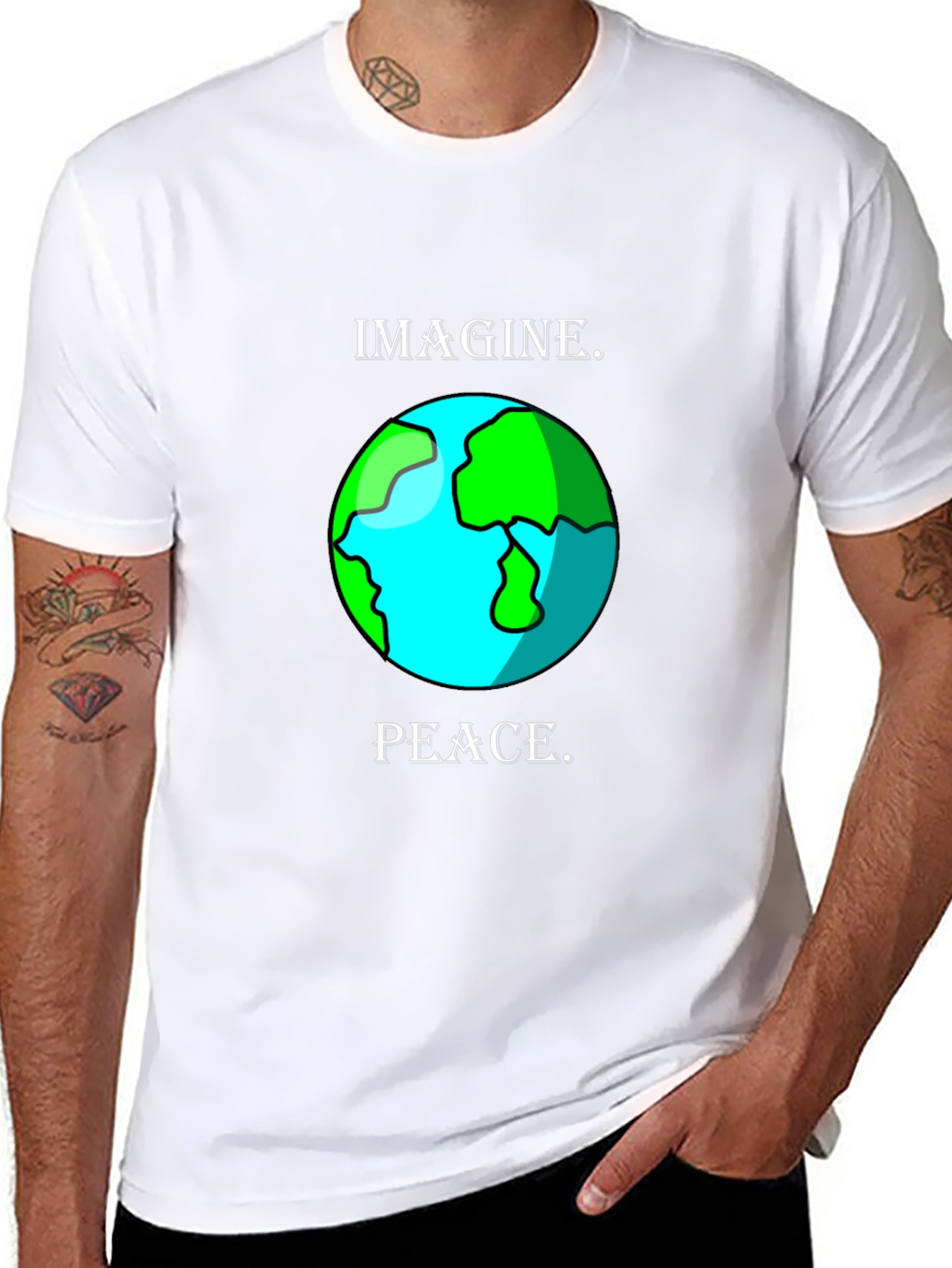 Imagine Peace Earth Graphic T-Shirt