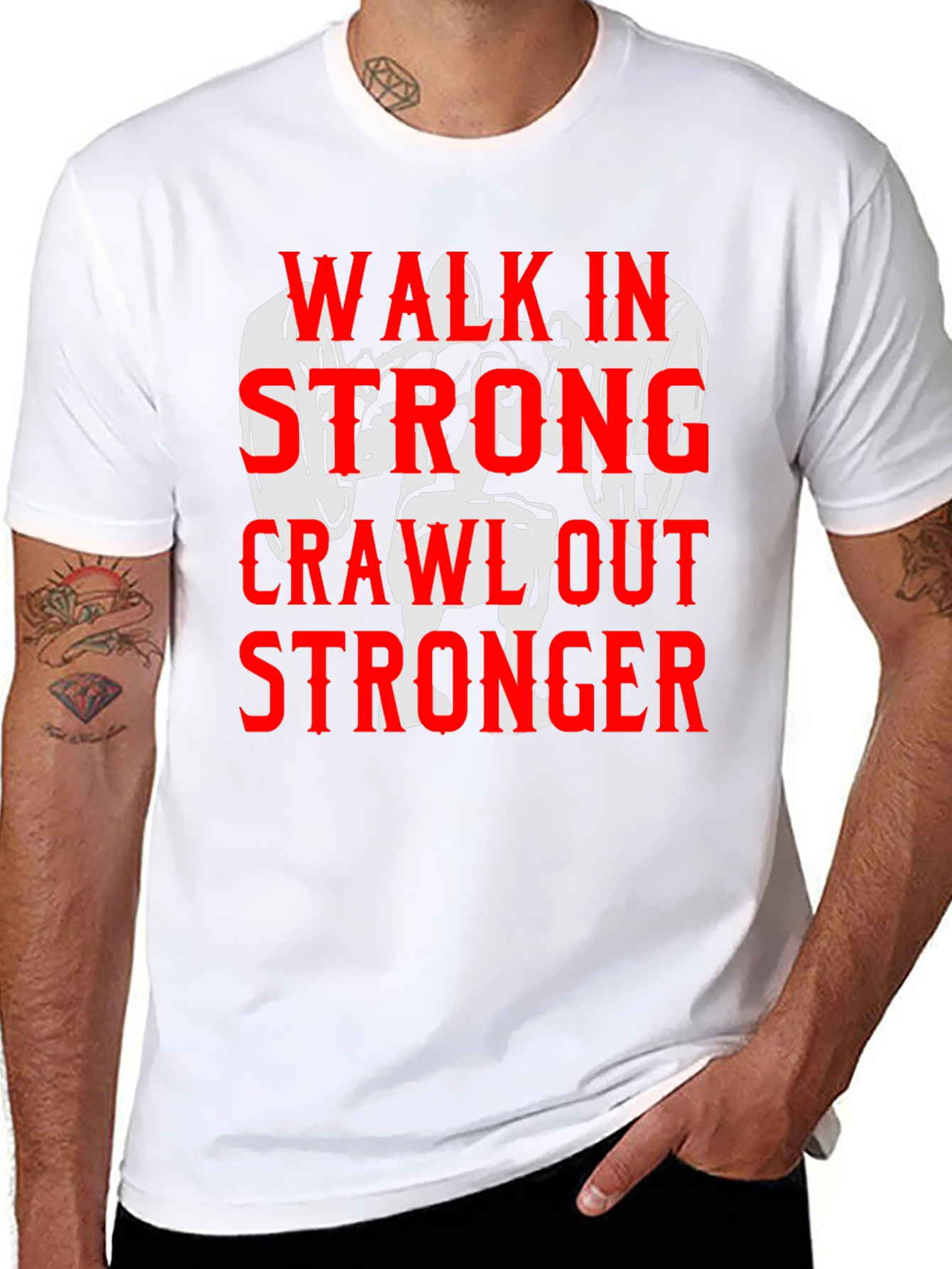 Walk in Stronger T-Shirt - Weightlifting Gym Motivation