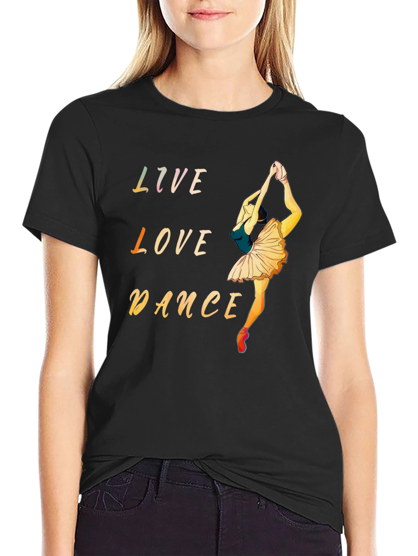 Live Love Dance Black Graphic Tee