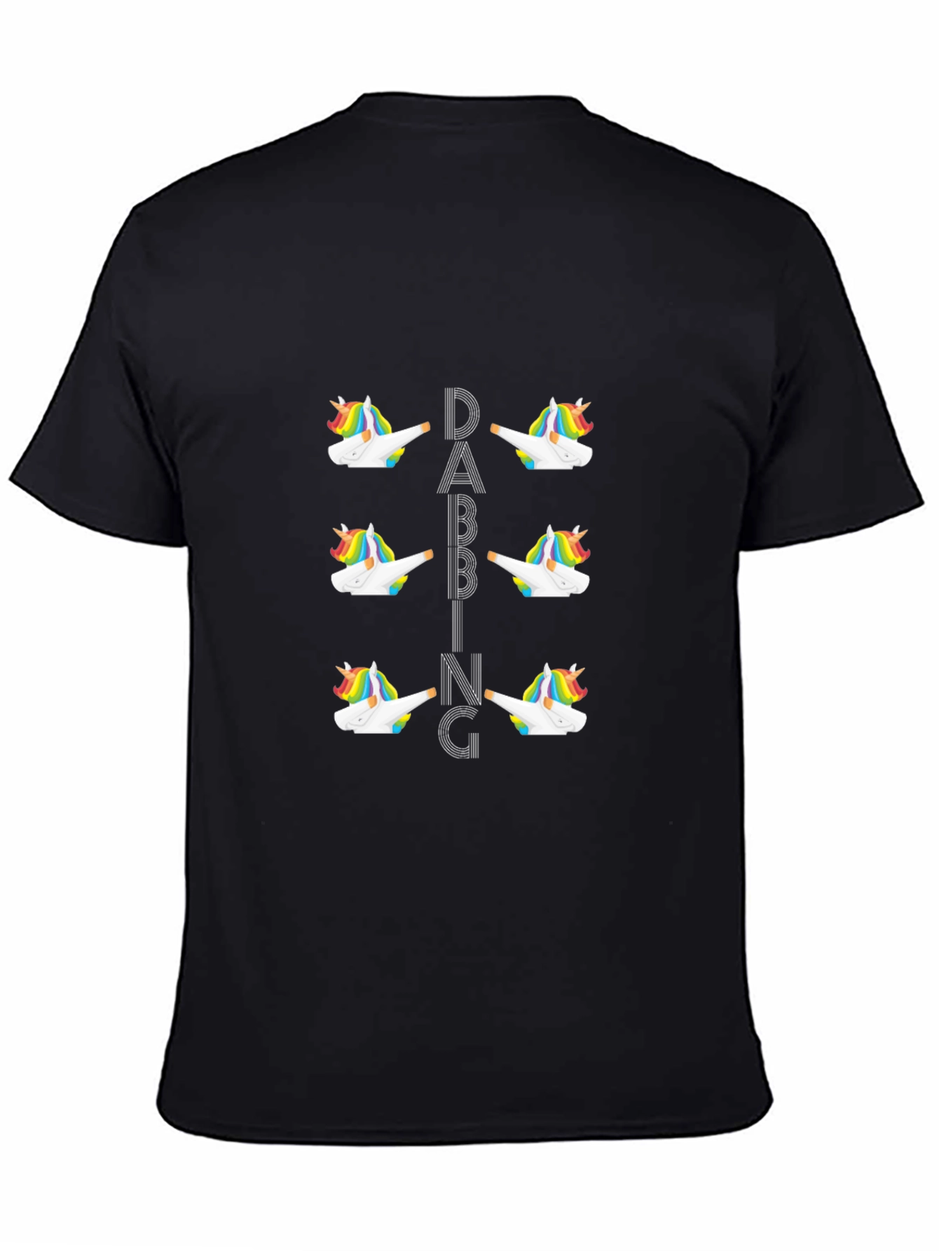 Dabbing Unicorn Graphic Black T-Shirt