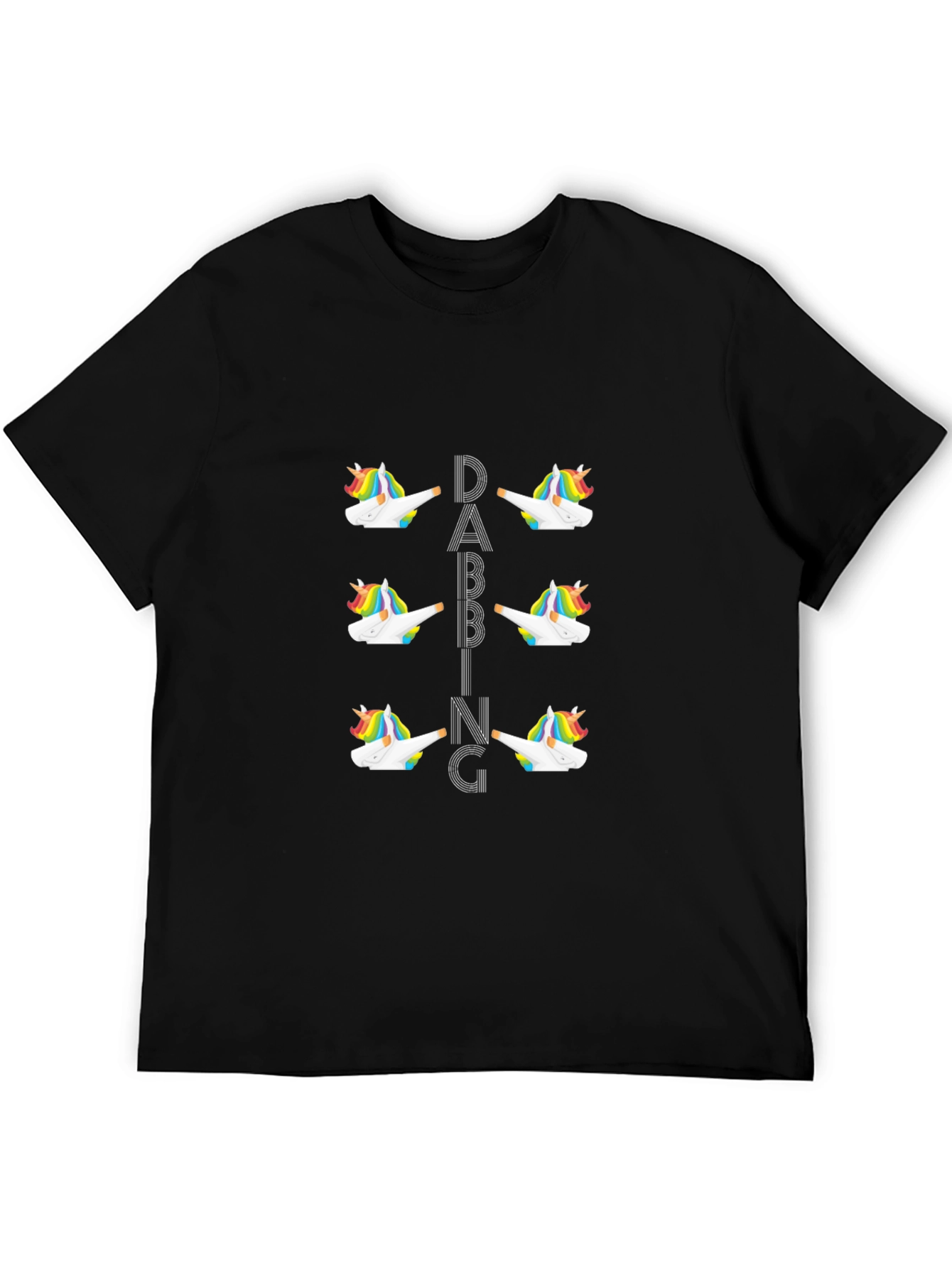 Dabbing Unicorn Graphic Black T-Shirt