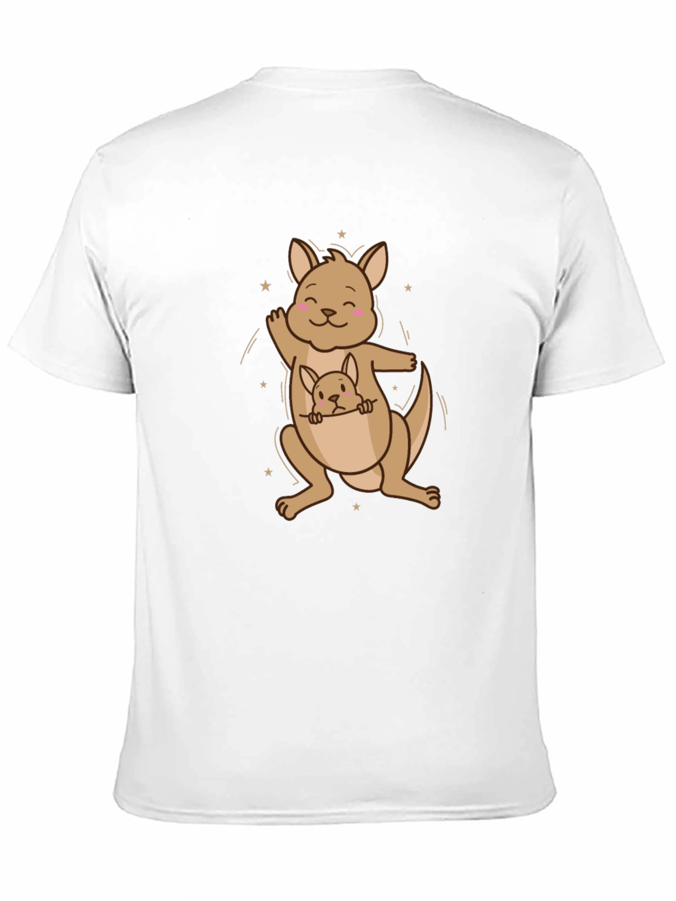 Cute Kangaroo with Joey Black T-Shirt