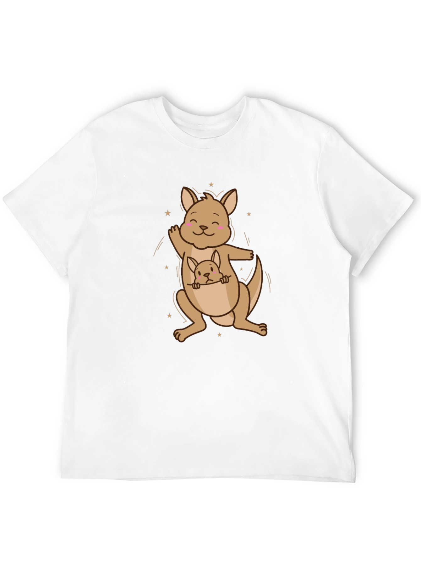Cute Kangaroo with Joey Black T-Shirt