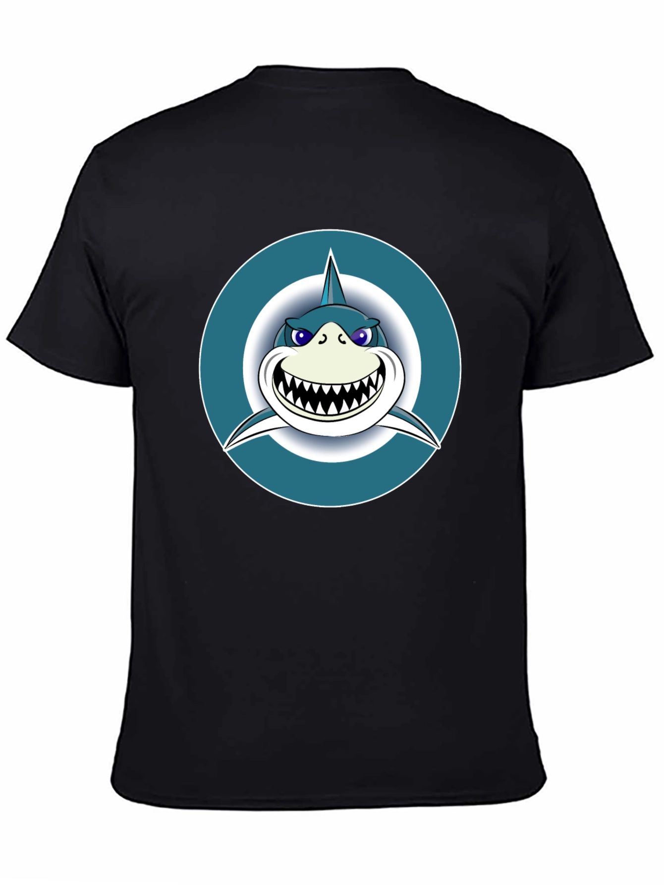 Shark Graphic Tee - Mens Black Cotton T-Shirt