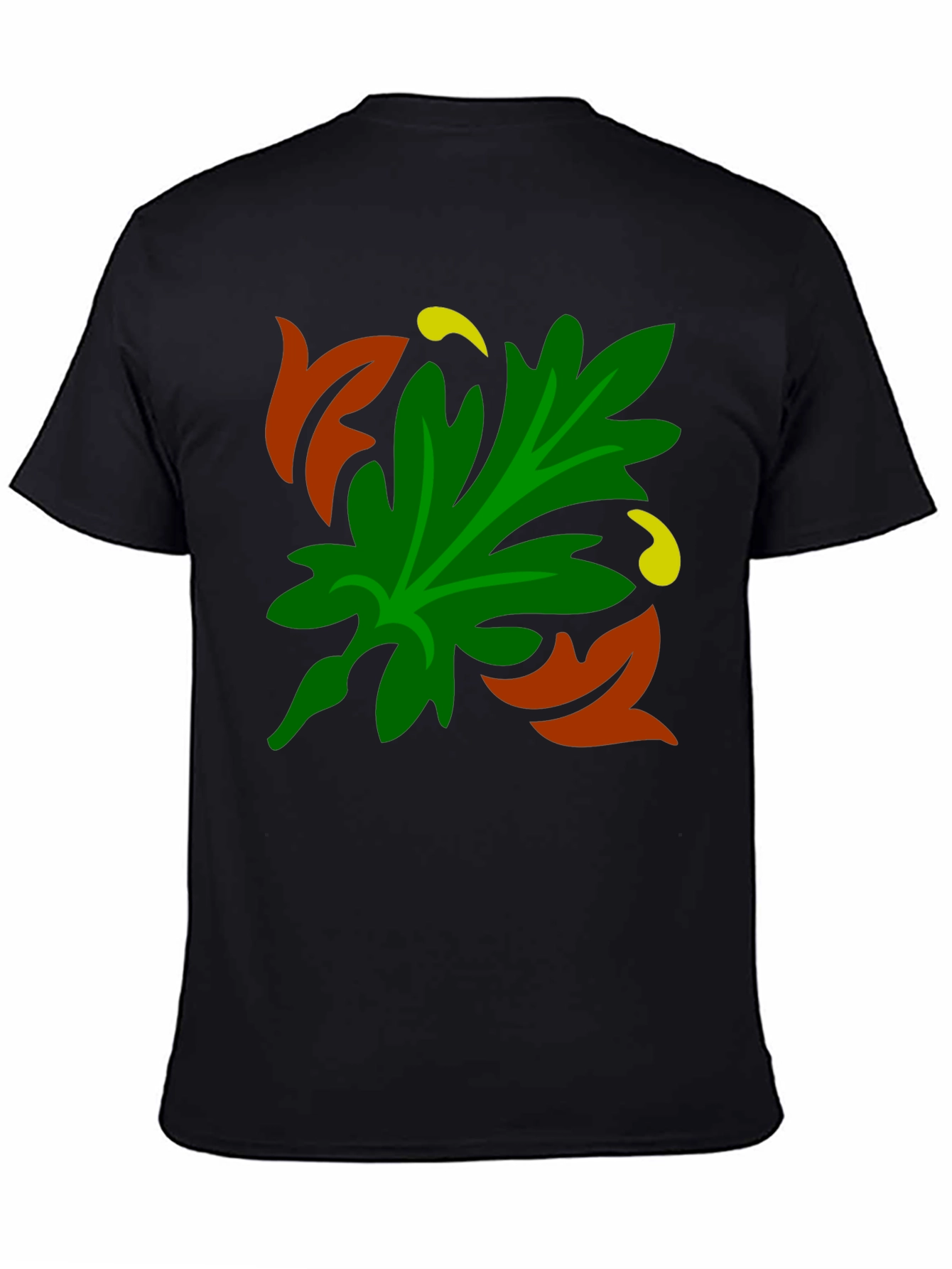 Autumn Leaf Graphic Black T-Shirt