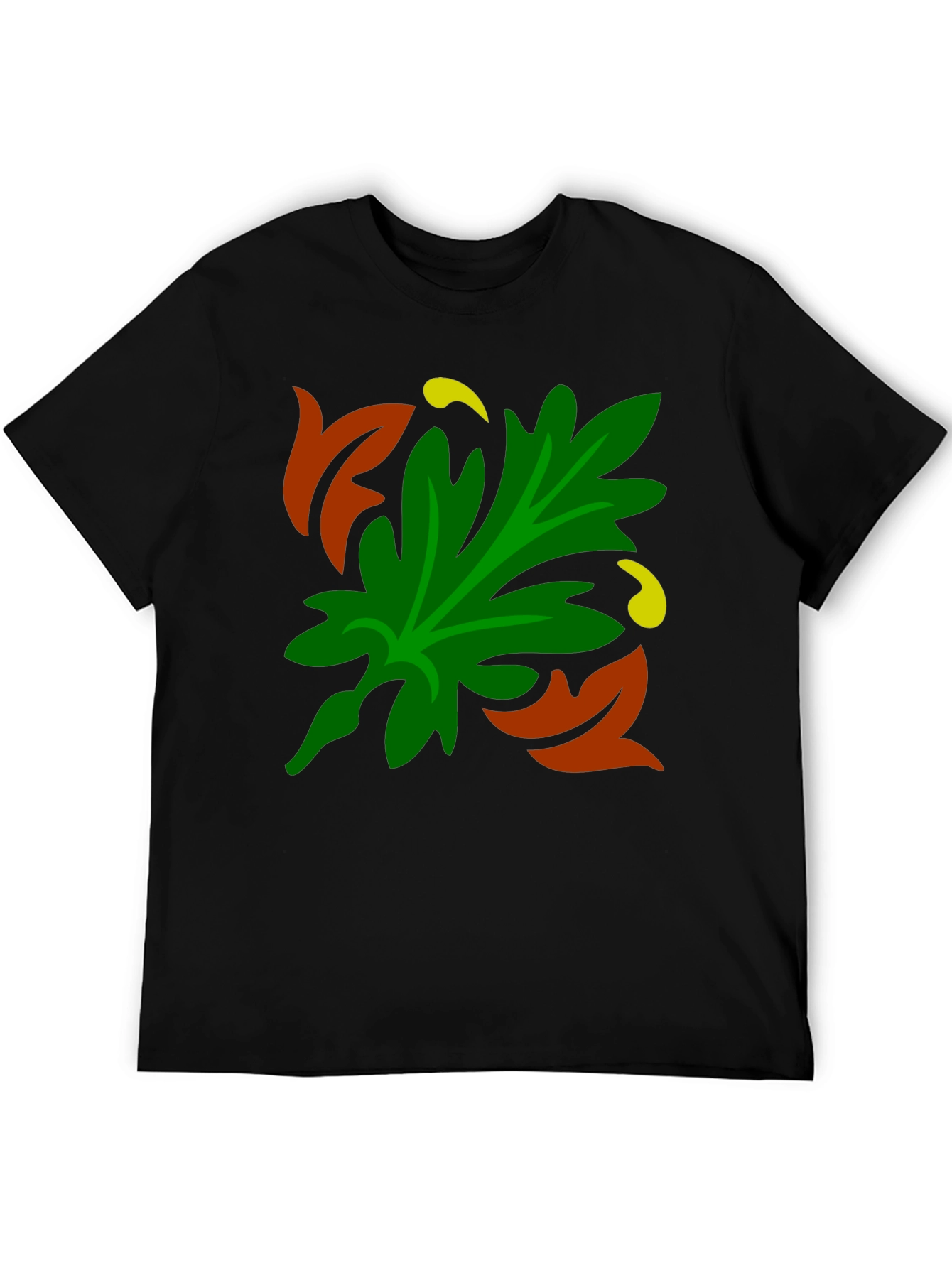Autumn Leaf Graphic Black T-Shirt