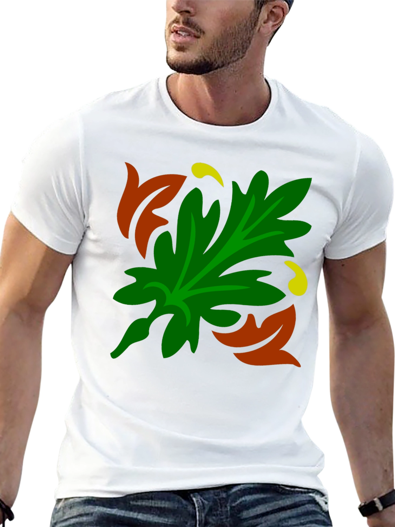 Autumn Leaf Graphic Black T-Shirt