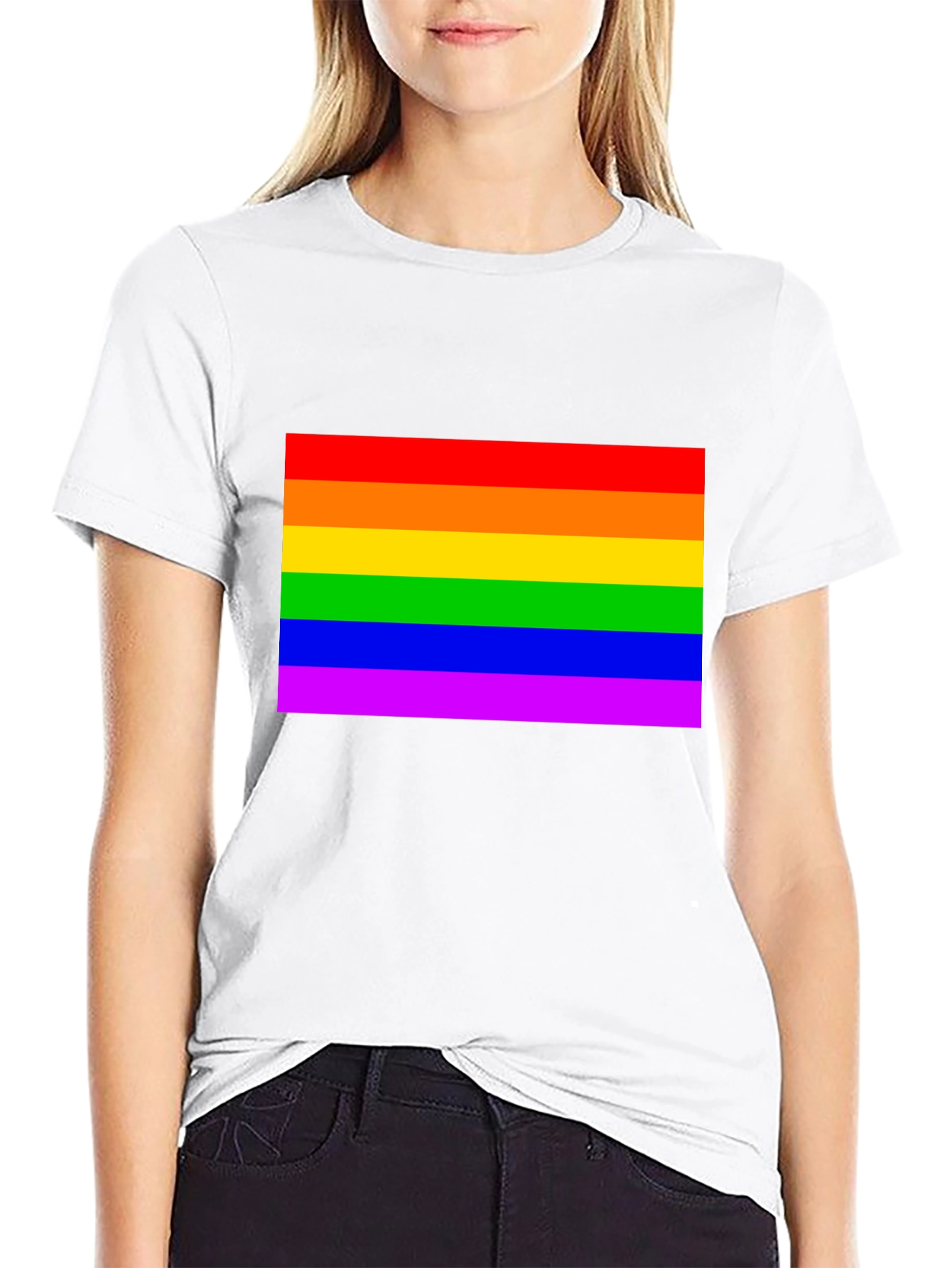 Pride Rainbow Flag Graphic Tee - Soft Cotton Unisex