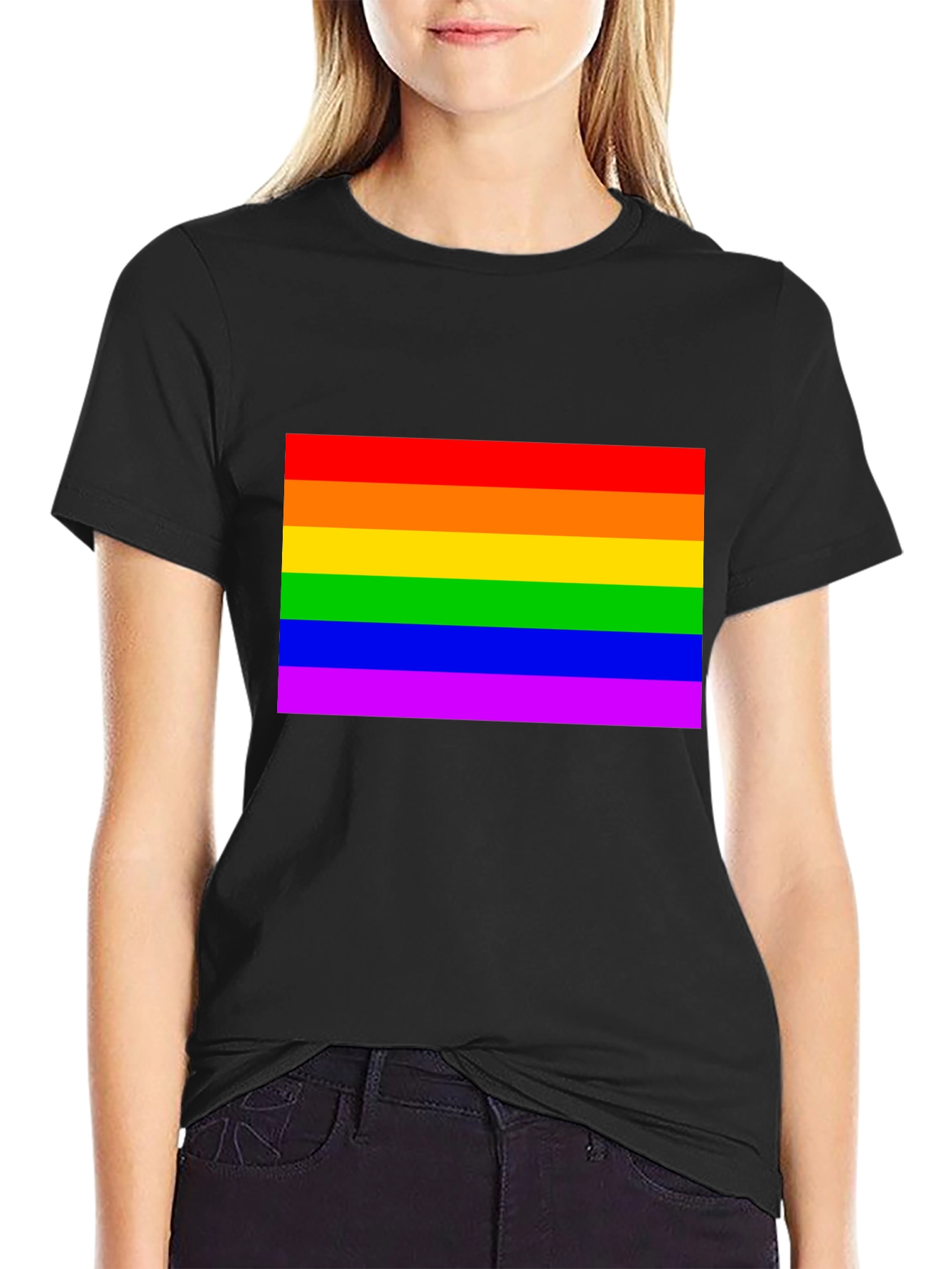 Pride Rainbow Flag Graphic Tee - Soft Cotton Unisex