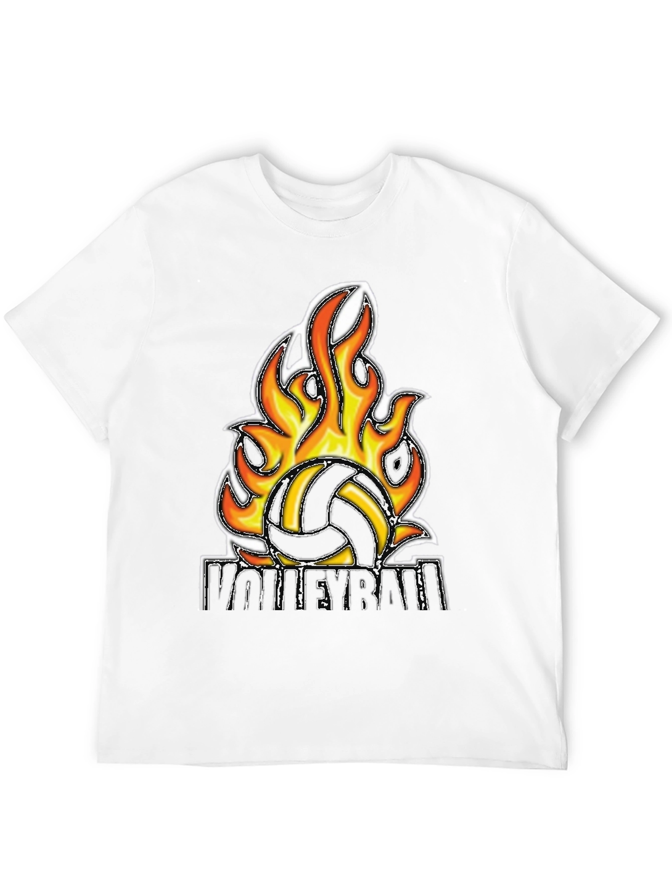Fiery Volleyball Graphic Tee