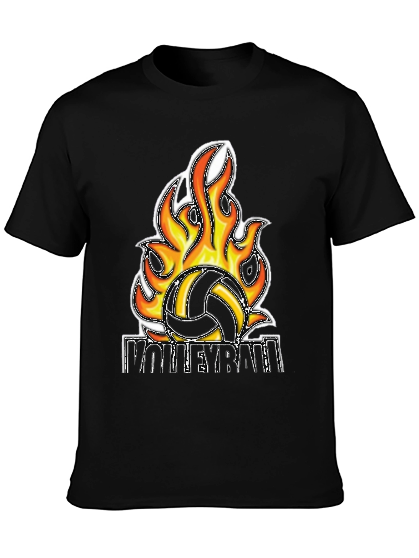 Fiery Volleyball Graphic Tee
