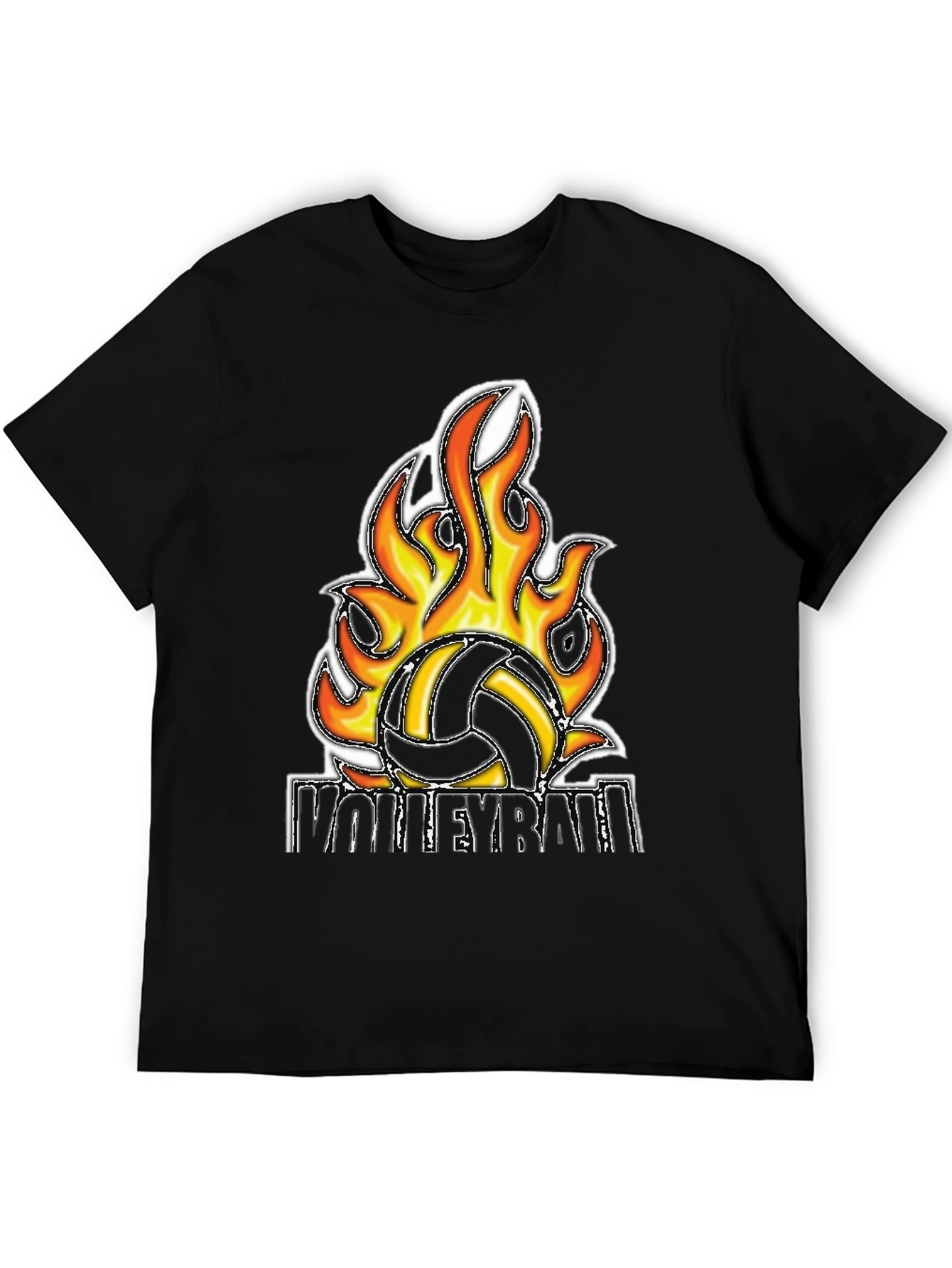Fiery Volleyball Graphic Tee