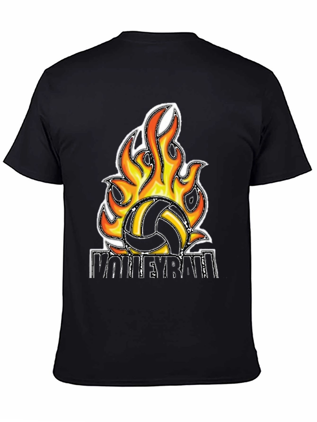 Fiery Volleyball Graphic Tee