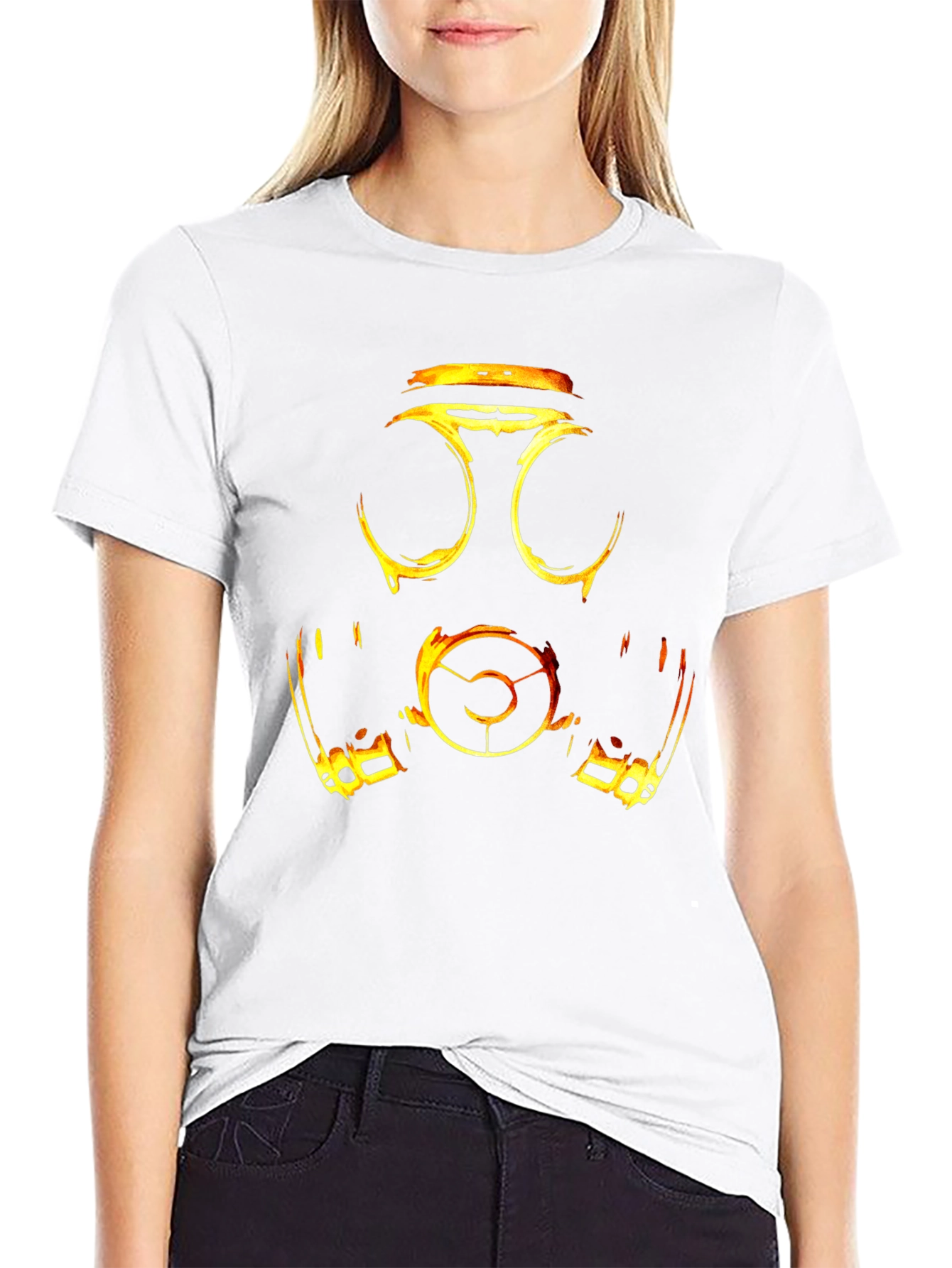 Fiery Gas Mask Graphic Tee - Bold Streetwear