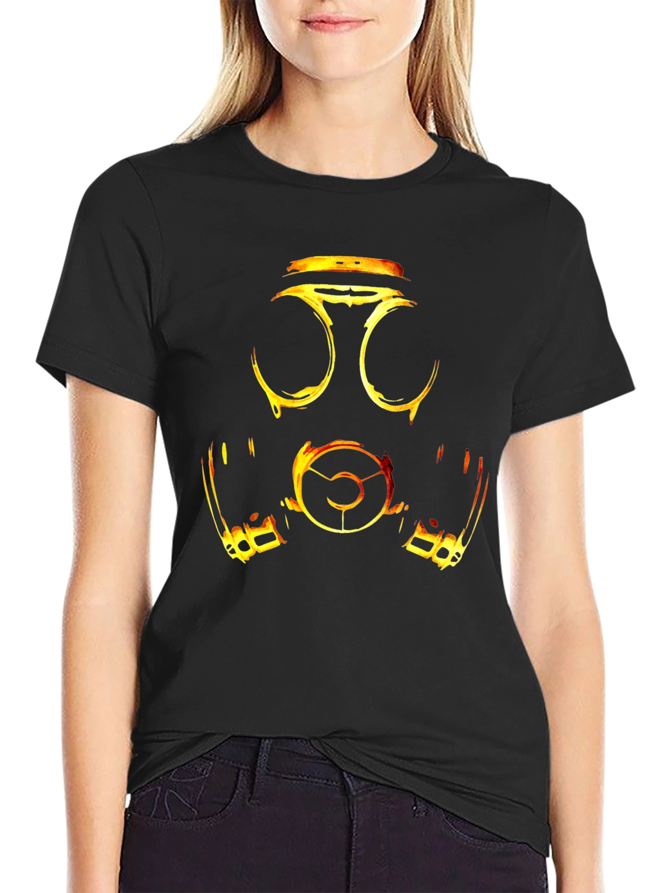 Fiery Gas Mask Graphic Tee - Bold Streetwear