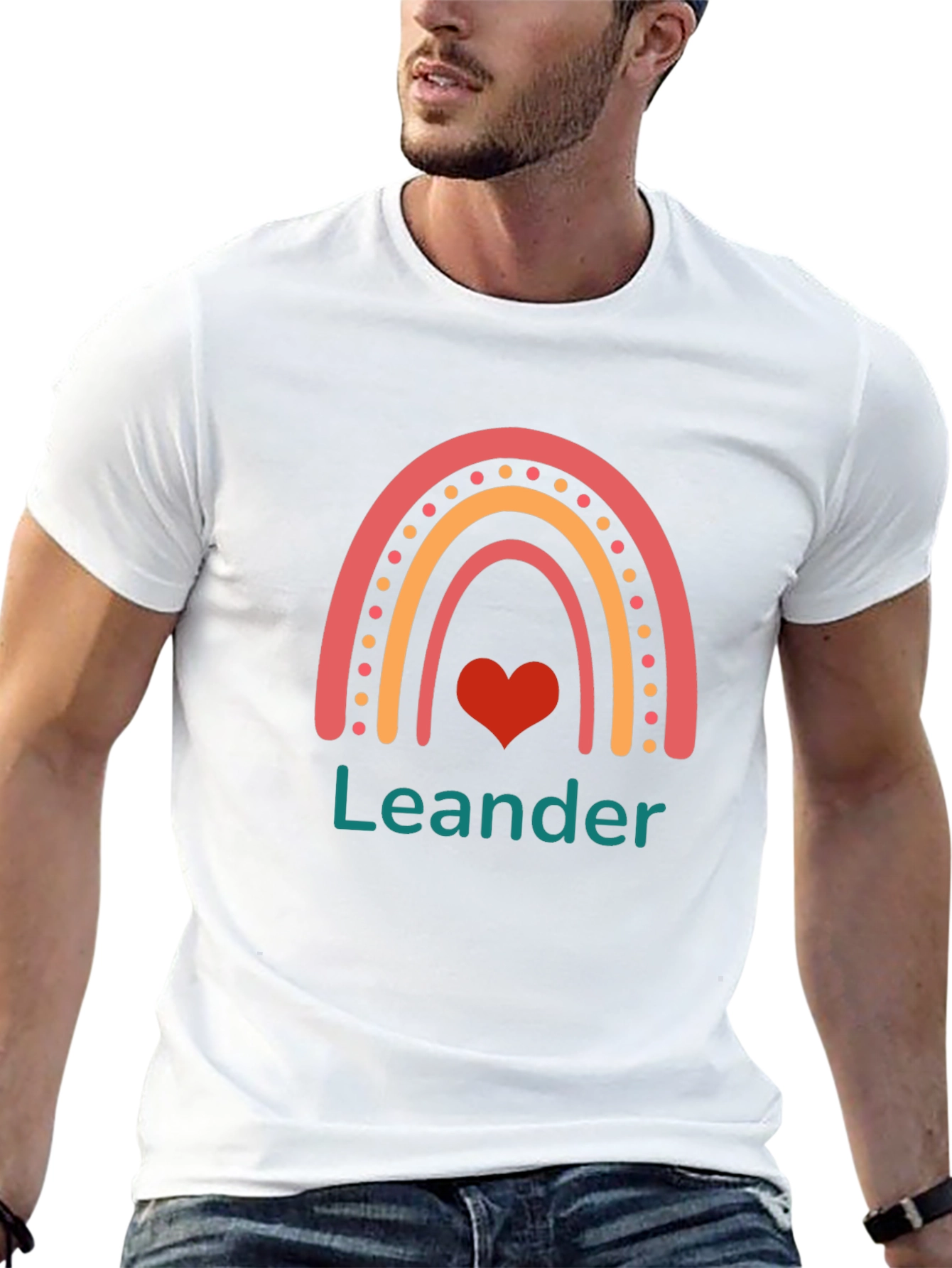 Leander Rainbow Heart T-Shirt