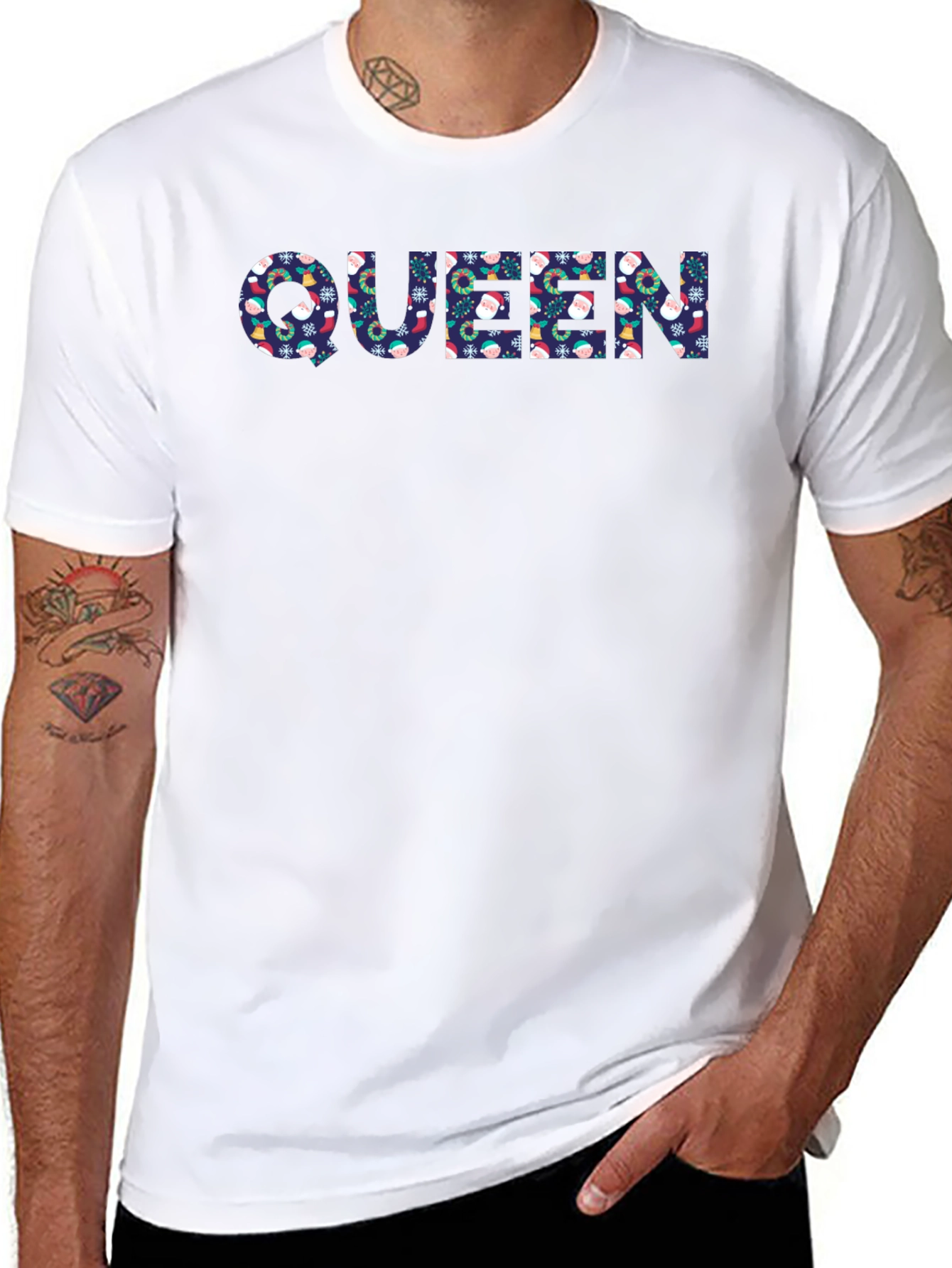 Queen Christmas Pattern Graphic T-Shirt