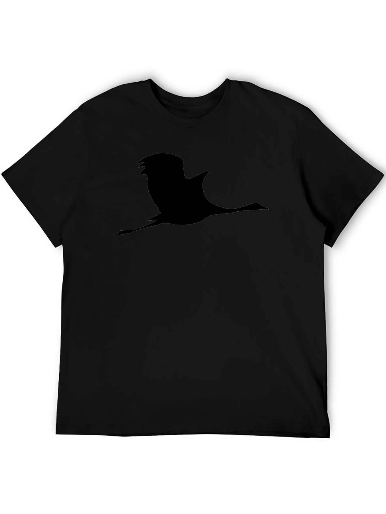 Flying Bird Silhouette Black T-Shirt