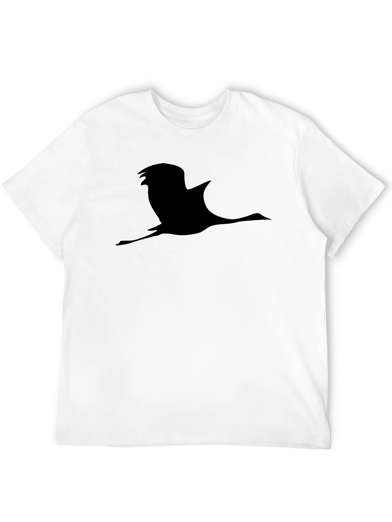Flying Bird Silhouette Black T-Shirt