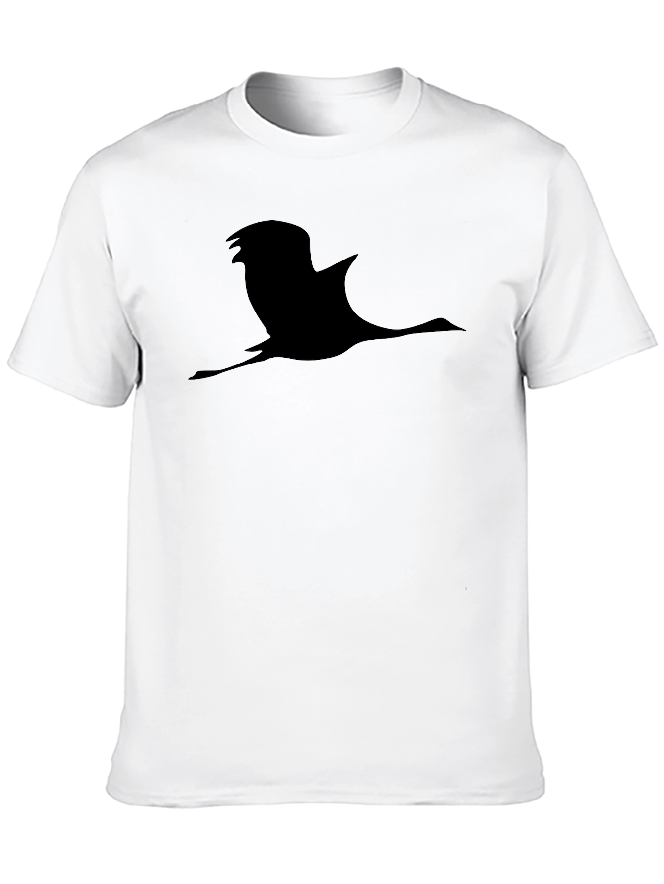 Flying Bird Silhouette Black T-Shirt